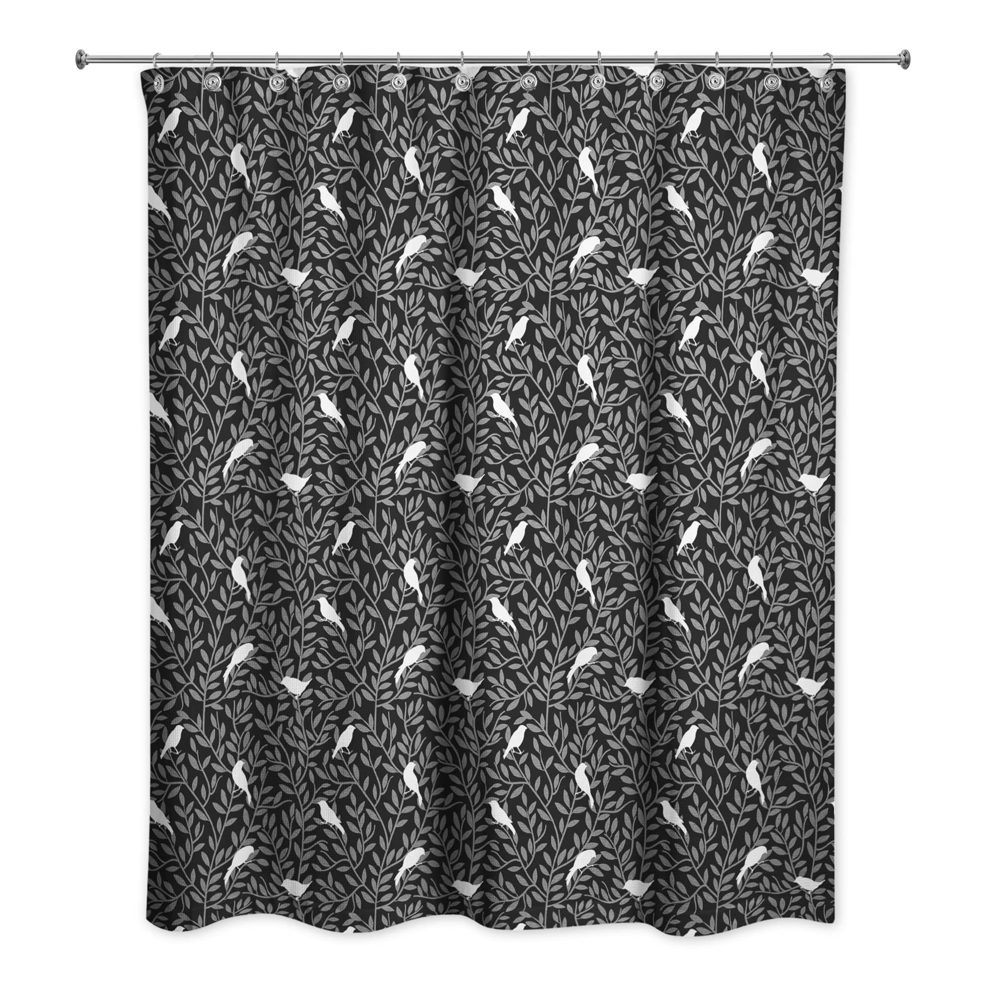 Birds on Leaves Shower Curtain