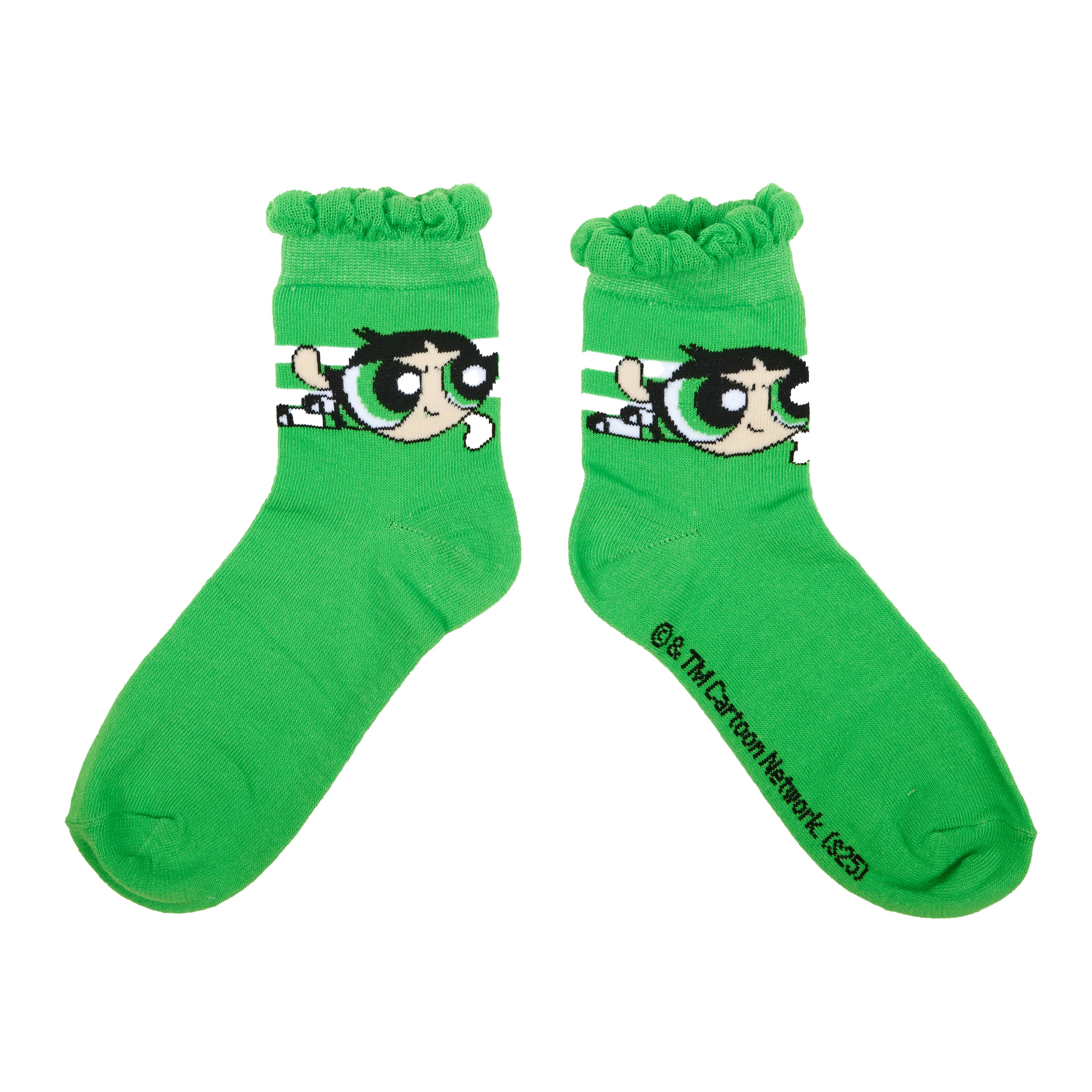 The Powerpuff Girls 3 Pair Adult Ruffled Quarter Crew Sock Set