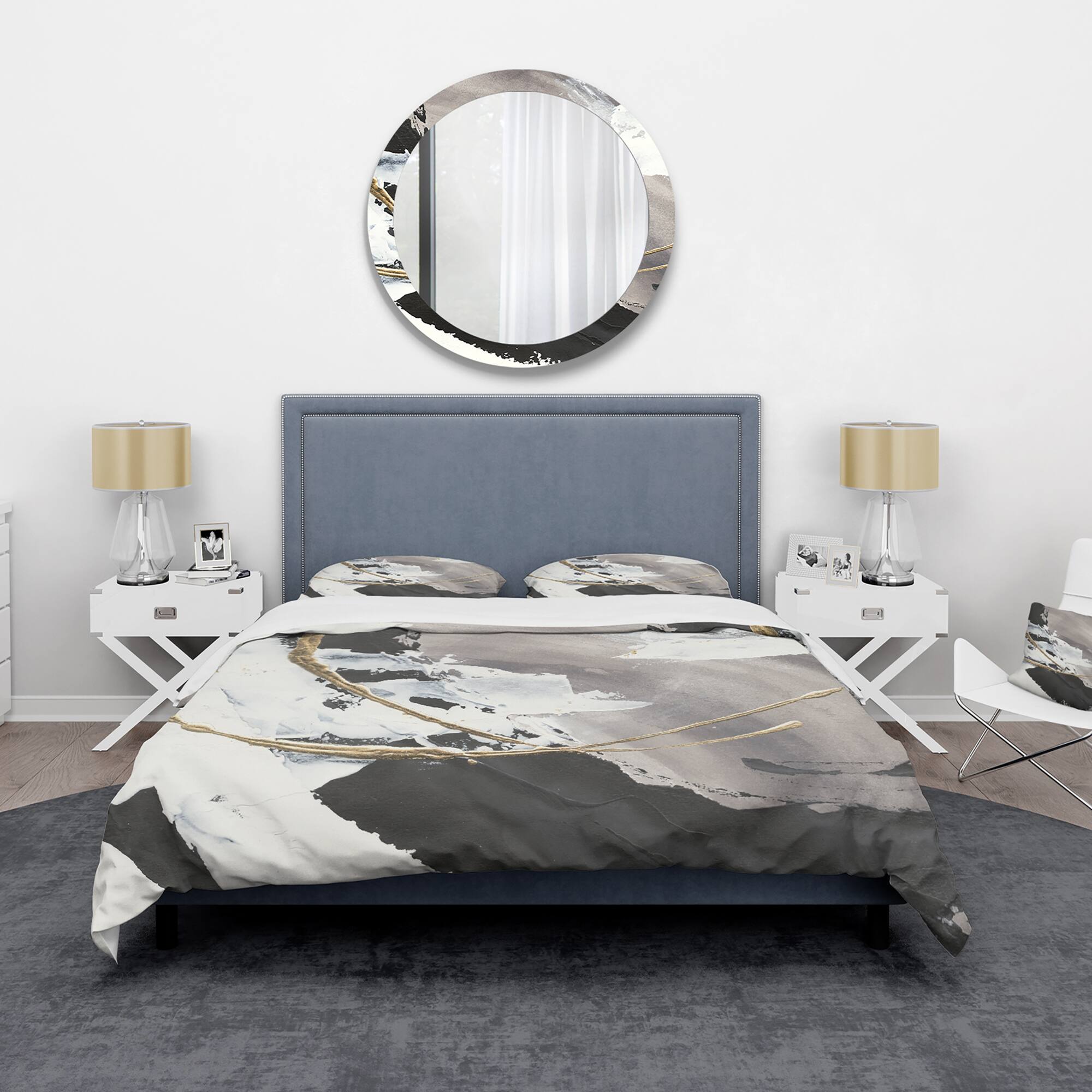 Designart &#x27;Glam Printed Arcs II&#x27; Glam Bedding Set - Duvet Cover &#x26; Shams