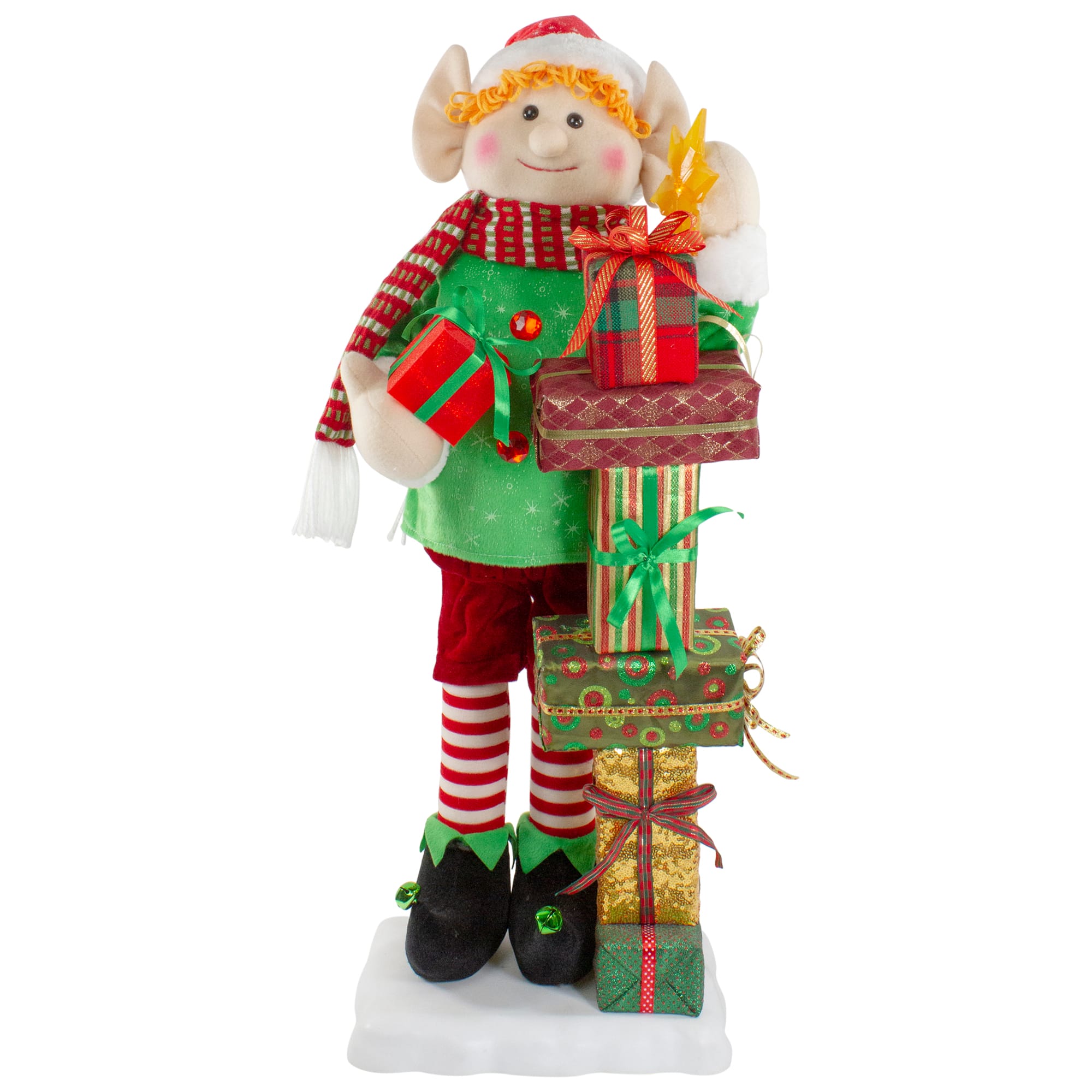 30" Santa's Little Animated Elf with Lighted Star Musical Christmas Figure