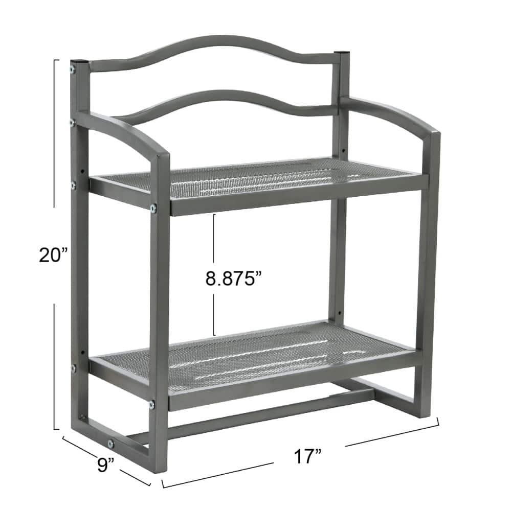Household Essentials 2-Tier Metal Wall Mount Bathroom Shelf