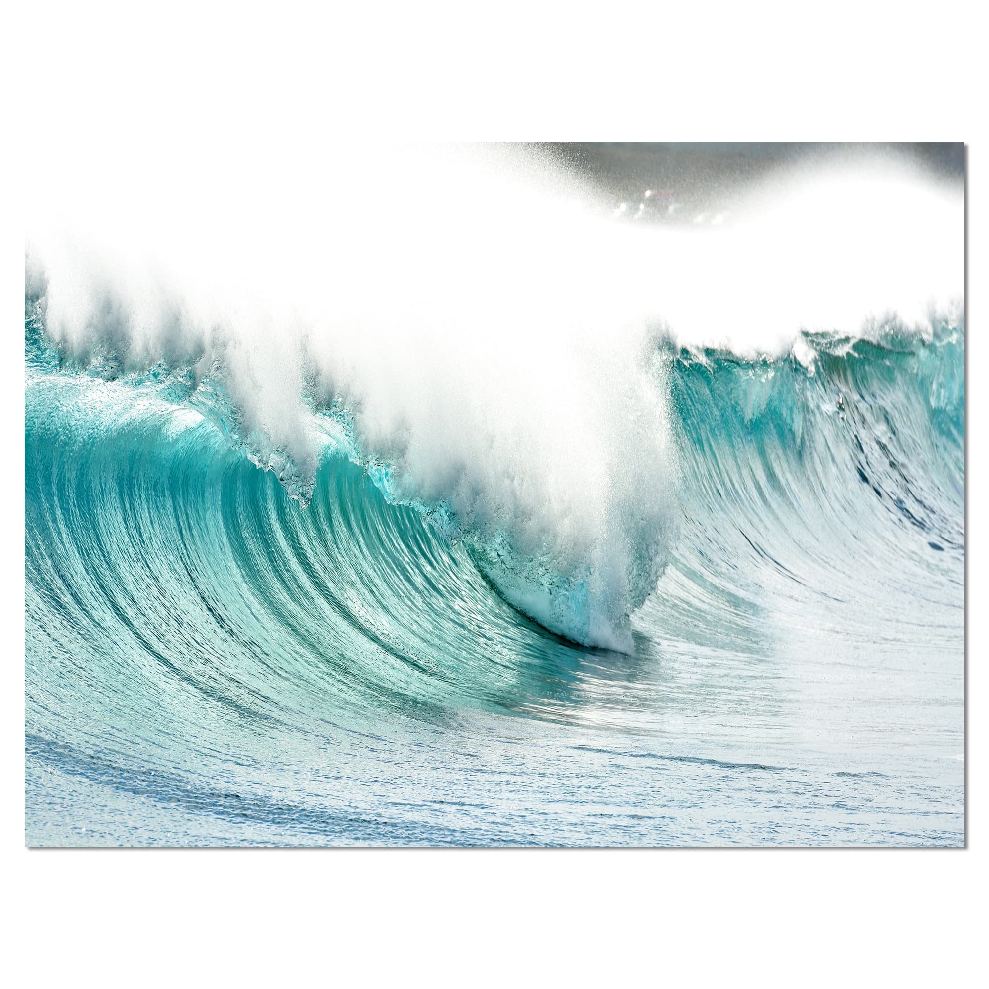 Designart - Massive Blue Waves Breaking Beach - Seashore Canvas Art Print