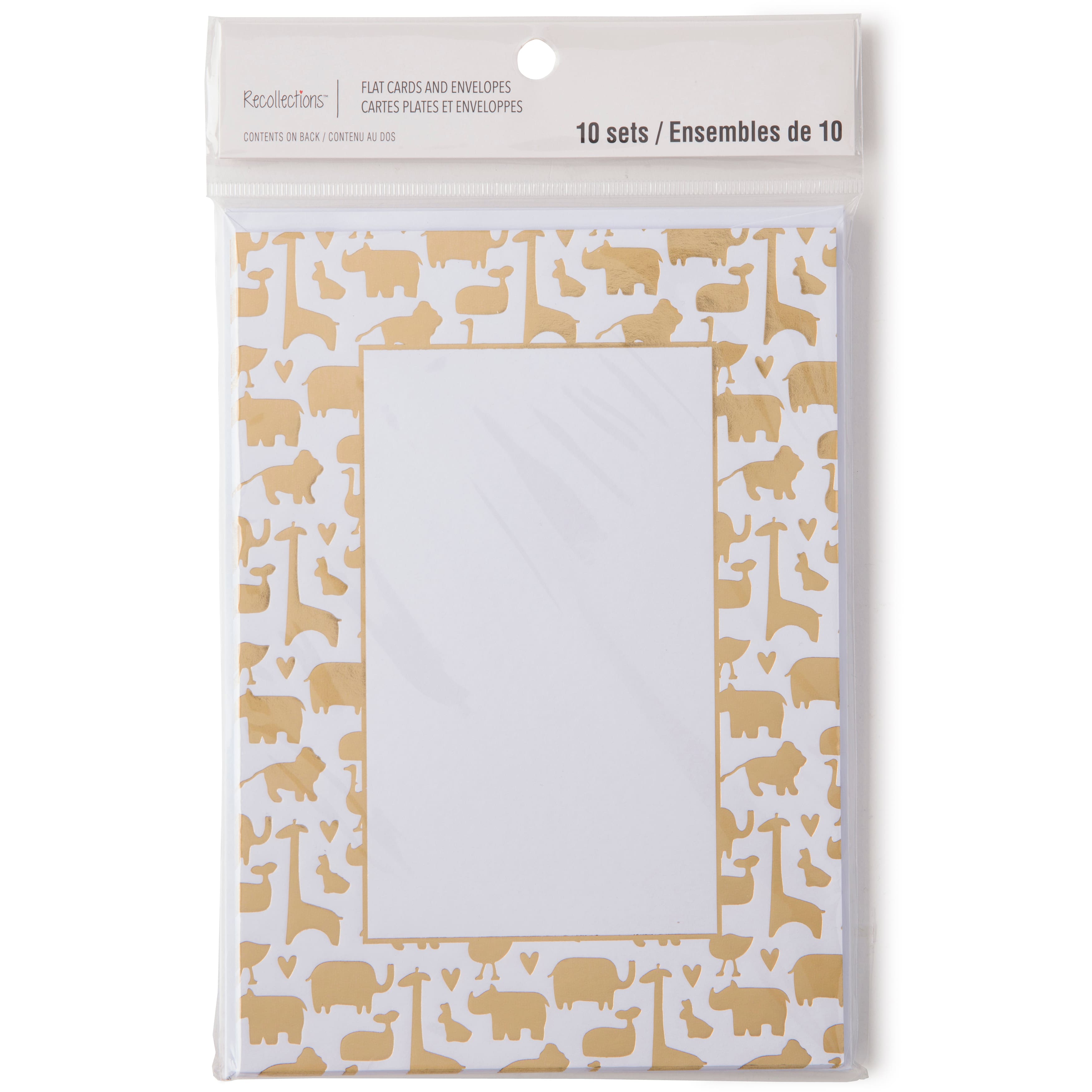 Gold Animals Flat Cards &#x26; Envelopes by Recollections&#x2122;, 5&#x22; x 7&#x22;