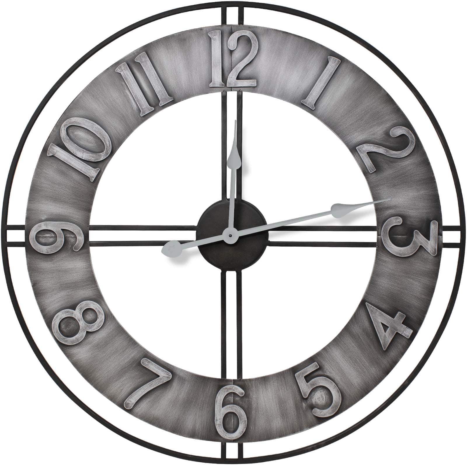 Sorbus® 24" Gray Metal Wall Clock