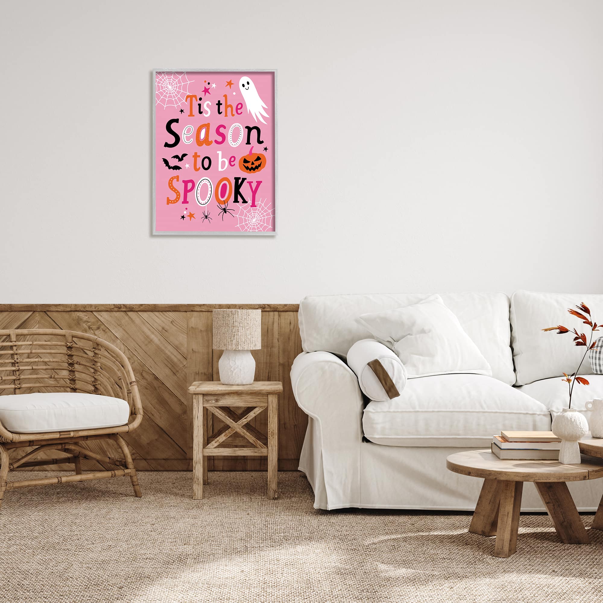 Stupell Industries Tis The Season To Be Spooky Ghost Phrase Framed Giclee Art