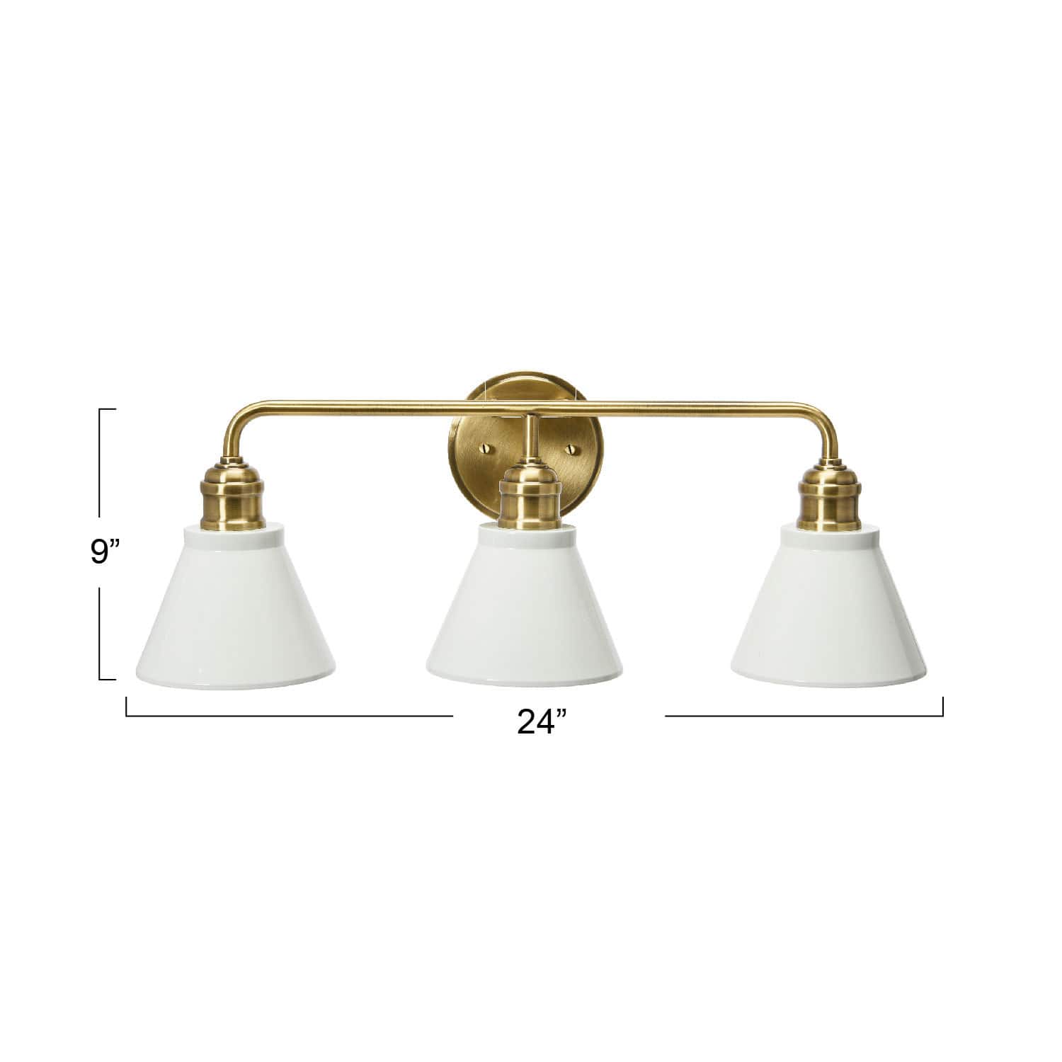 Hello Honey&#xAE; Robert Stevenson Lighting Josie Metal 3-Light Vanity with Shades