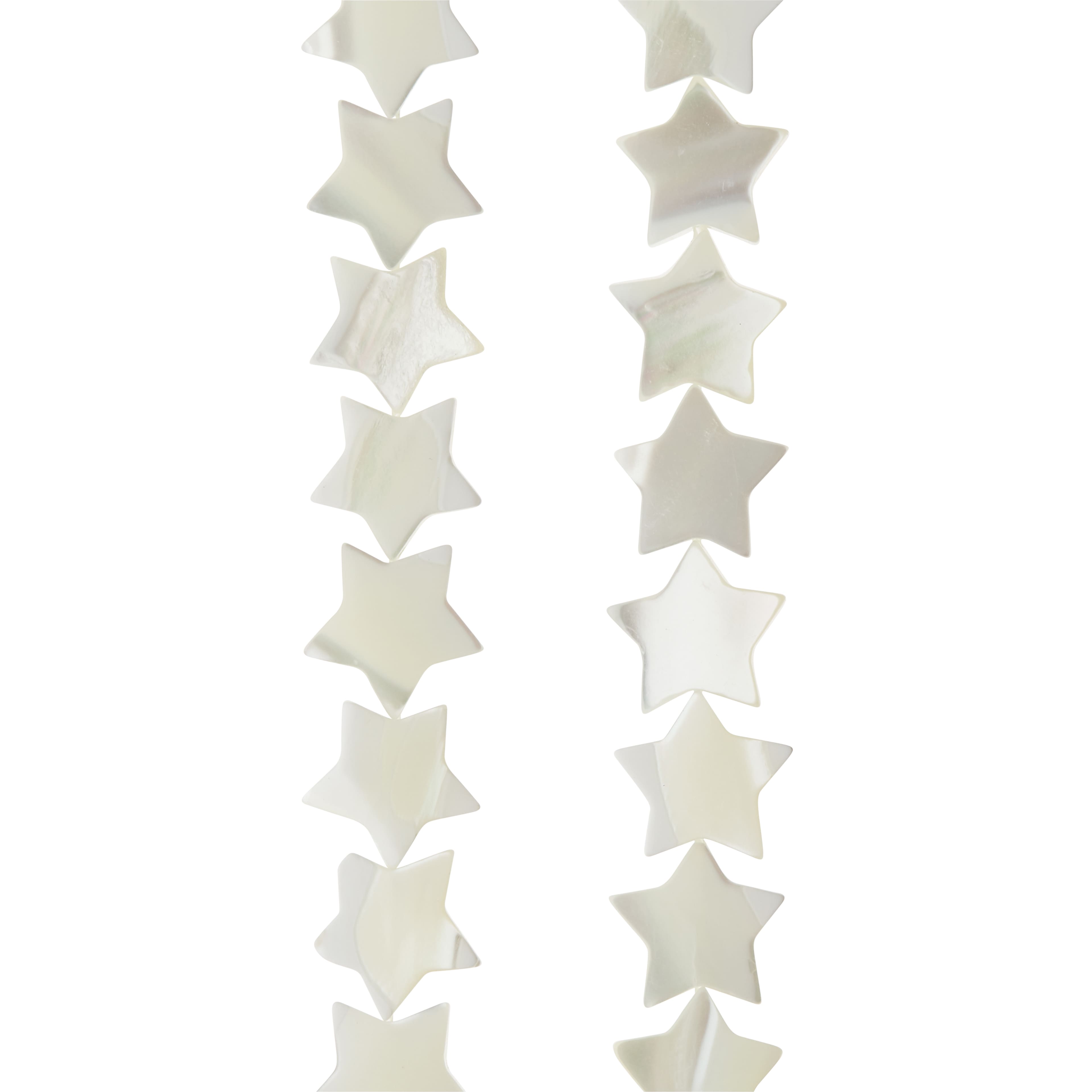 12 Pack: Natural White Shell Star Beads, 10mm by Bead Landing™