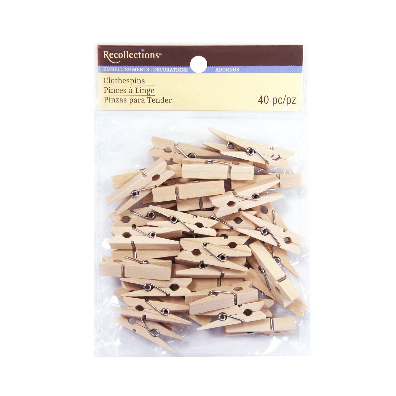 12 Packs: 40 ct. (480 total) 1.5" Clothespin Embellishments by Recollections™