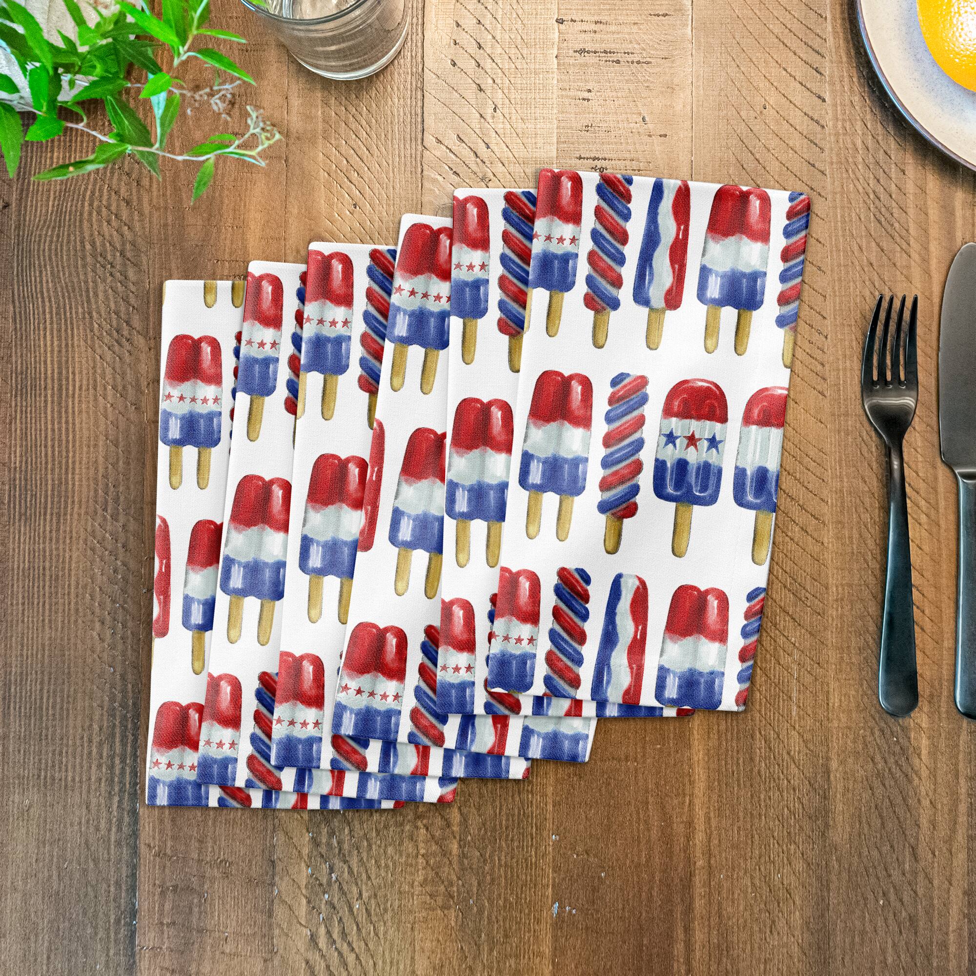 Patriotic Popsicle Pattern Cotton Twill Napkin
