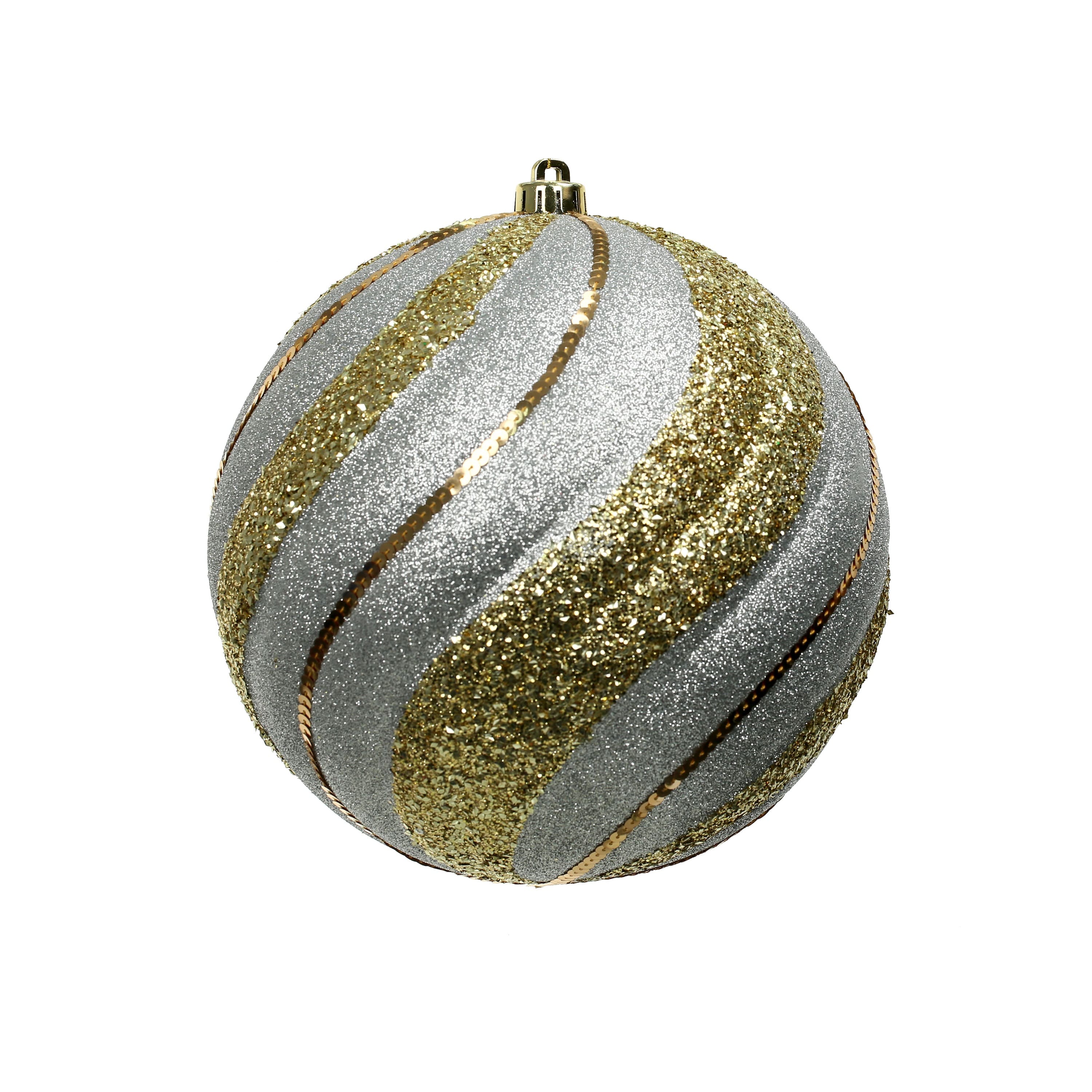 9.75&#x22; Silver &#x26; Gold Glitter Twist Shatterproof Ball Ornament by Ashland&#xAE;