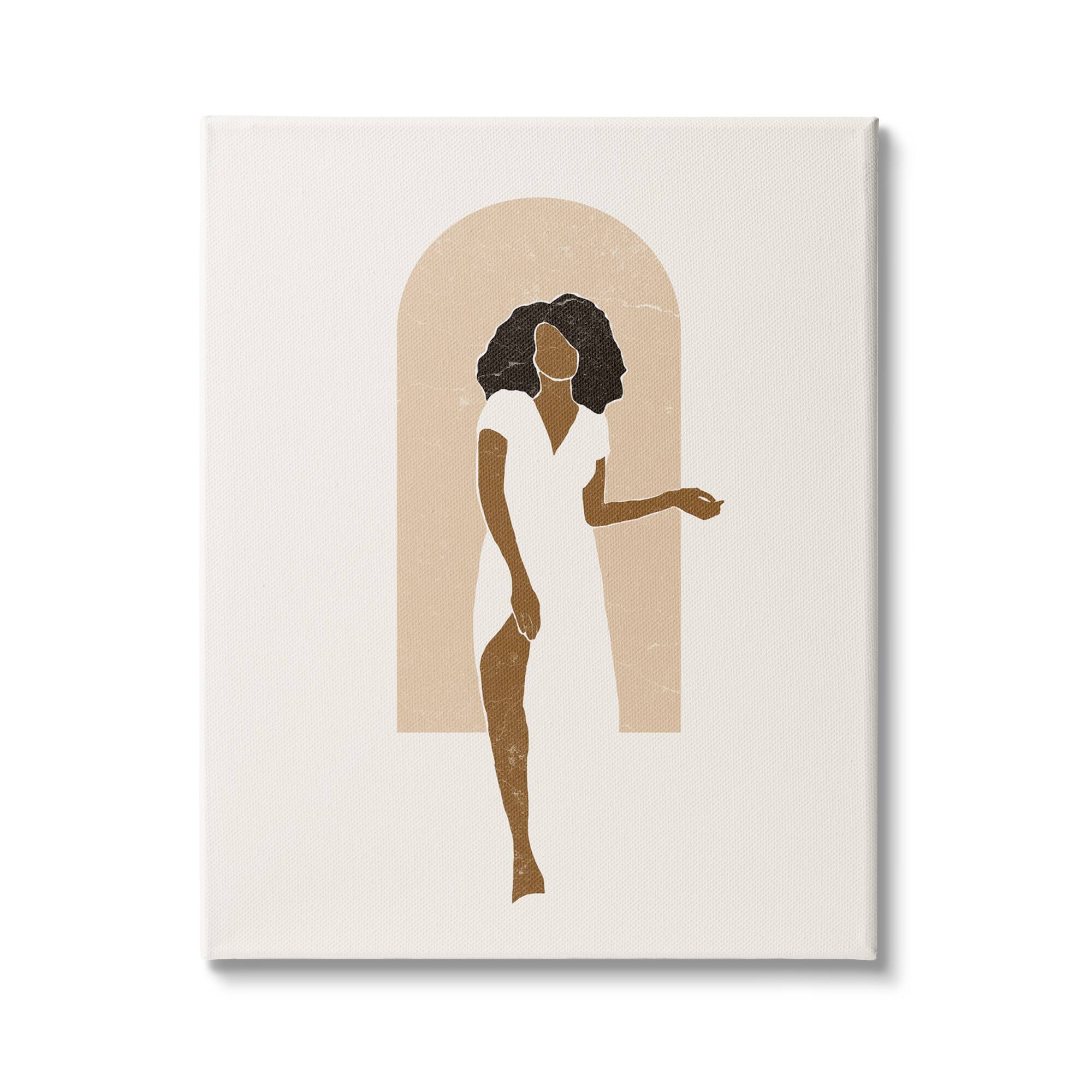 Stupell Industries Abstract Female in Archway Soft Minimal Earth Tones Canvas Wall Art