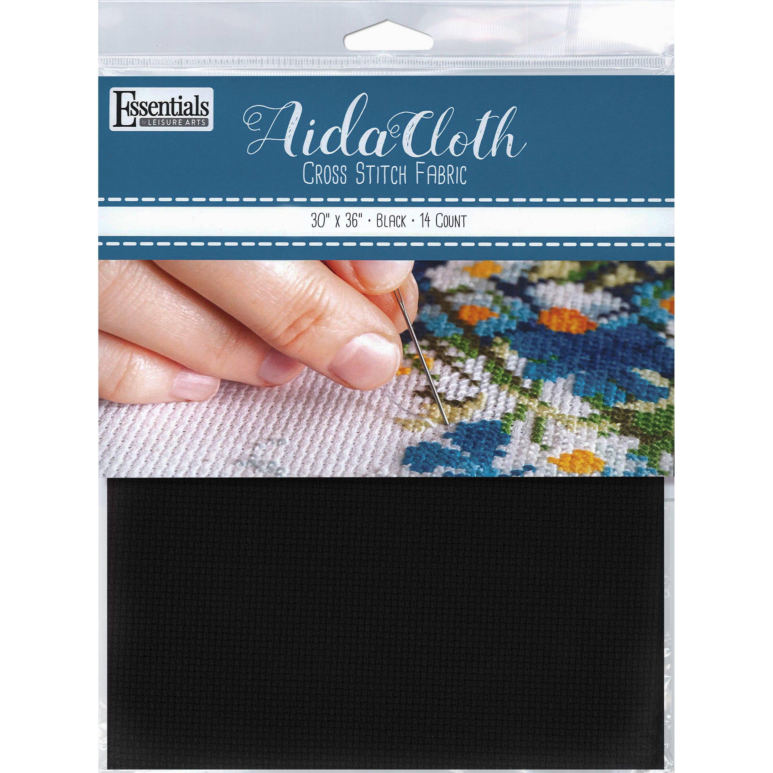 Essentials by Leisure Arts 14 Count Aida Cloth, 30 x 36 in Black