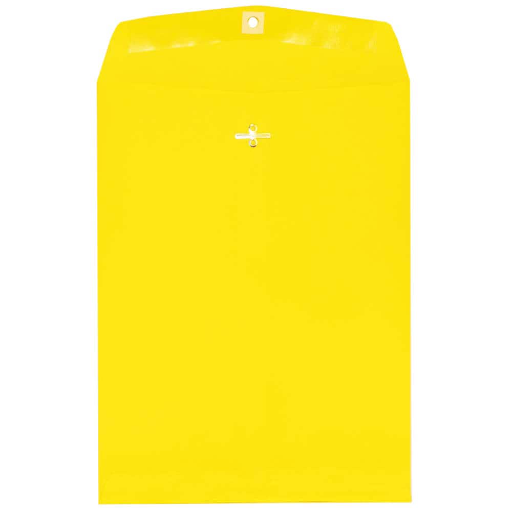 JAM Paper 9" x 12" Yellow Colored Envelopes with Clasp Closure, 100ct.