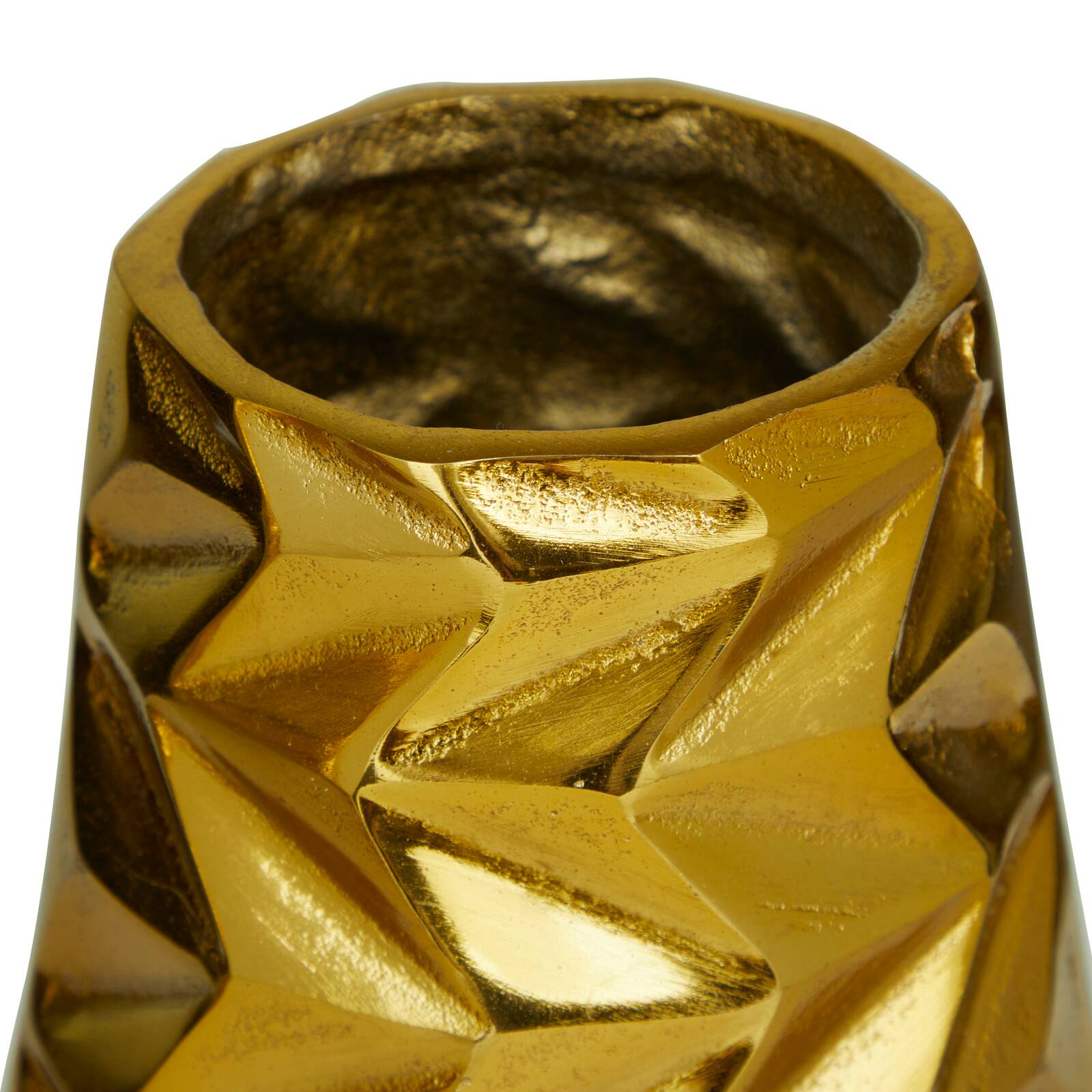 Gold Aluminum Modern Abstract Vase, Set of 2" 20", 15"