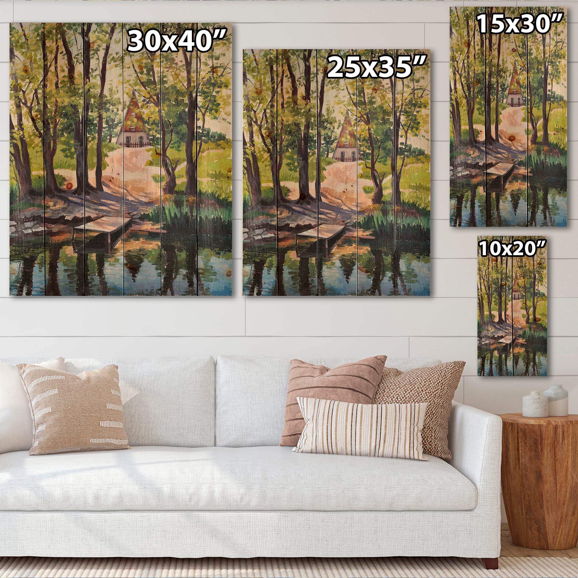 Designart - Mysterious House By The River In The Woods