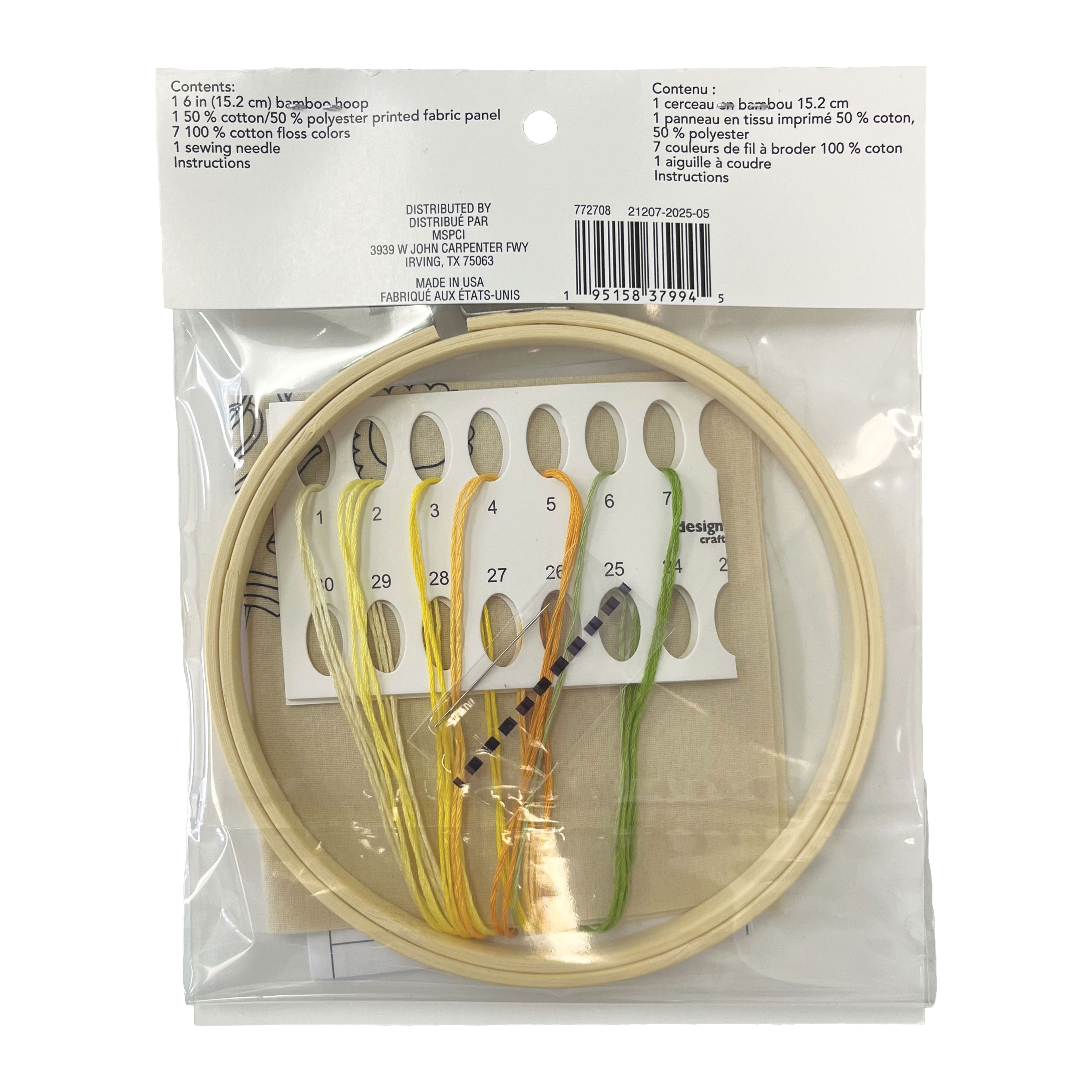 6&#x22; Pasta Sampler Stamped Design Embroidery Kit with Hoop by Loops &#x26; Threads&#xAE;