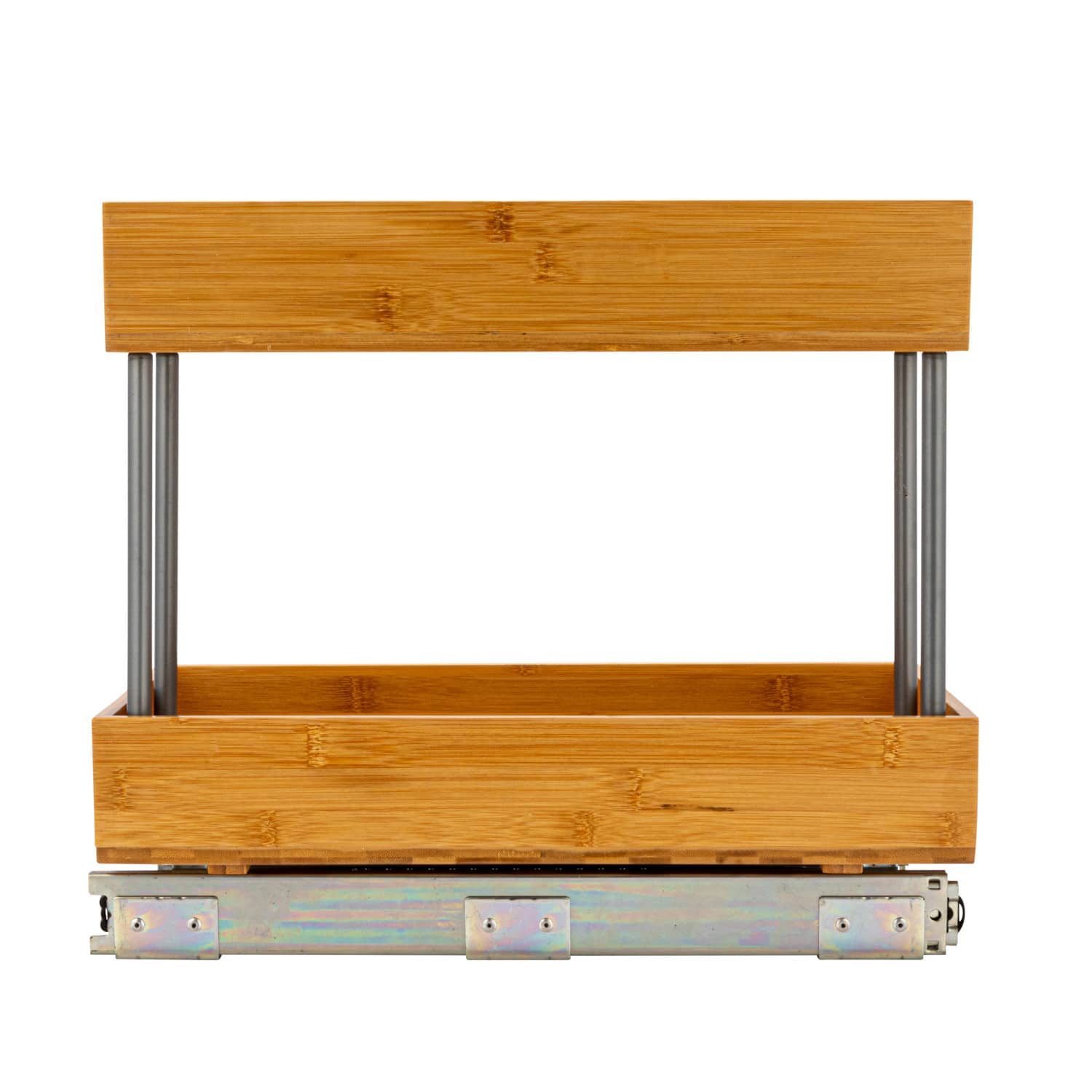 Household Essentials Glidez Steel & Bamboo Slide-Out 2-Tier Storage Organizer