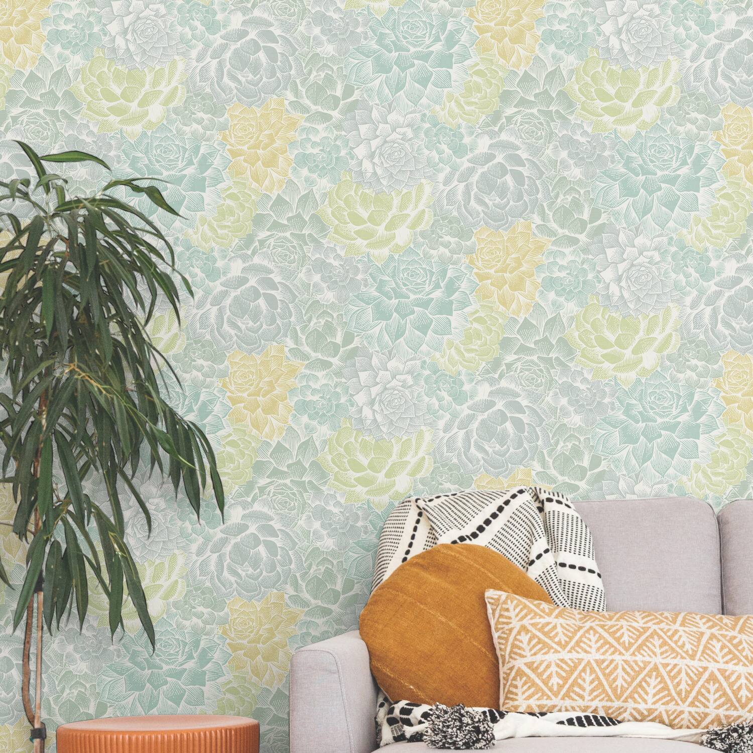 RoomMates Mr. Kate Succulent Plant Peel &#x26; Stick Wallpaper