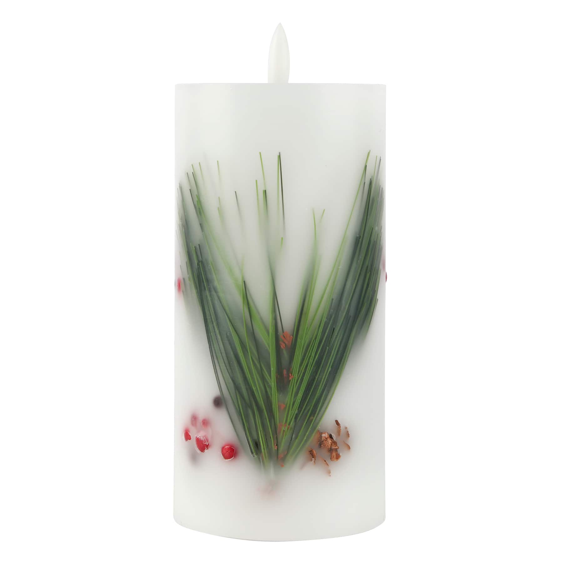 Pine & Berry LED Wax Pillar Candle by Ashland®