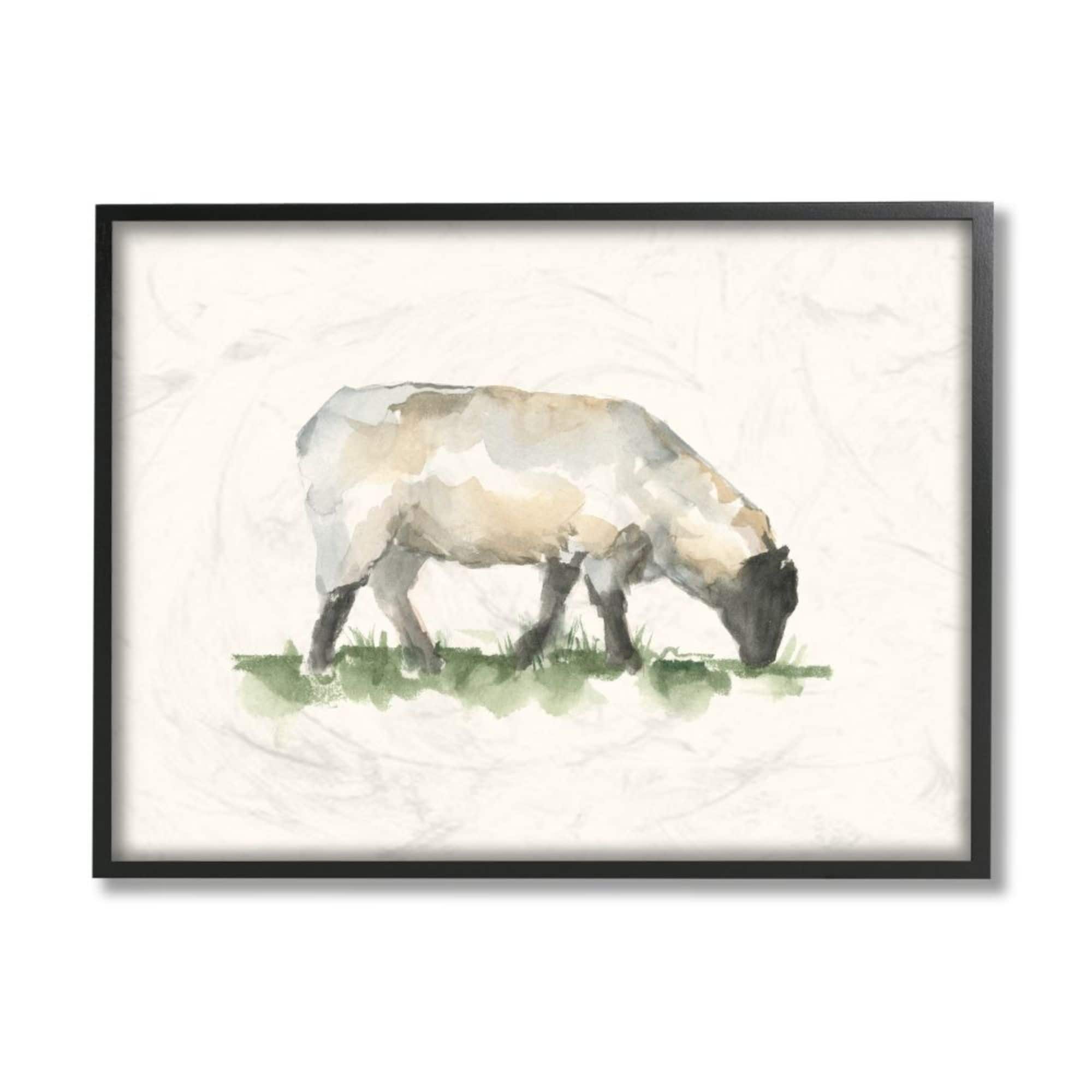 Stupell Industries Grazing Sheep Black Framed Wall Art