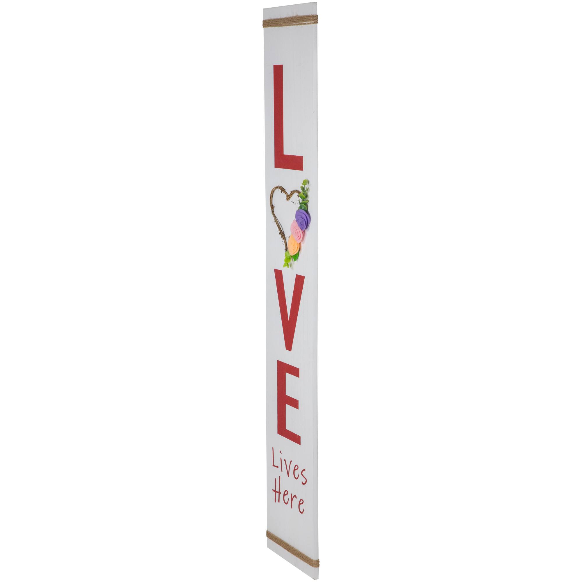 39.25&#x22; Valentine&#x27;s Day Love Lives Here Wooden Porch Board Sign
