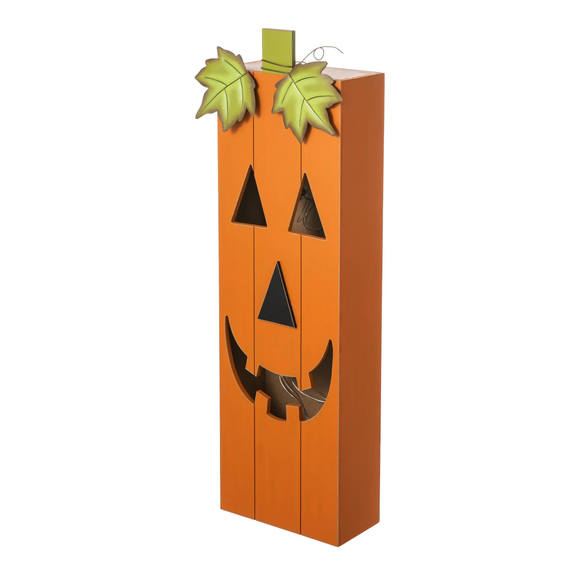 Glitzhome&#xAE; 30&#x22; Lighted Halloween Wooden Pumpkin Porch D&#xE9;cor