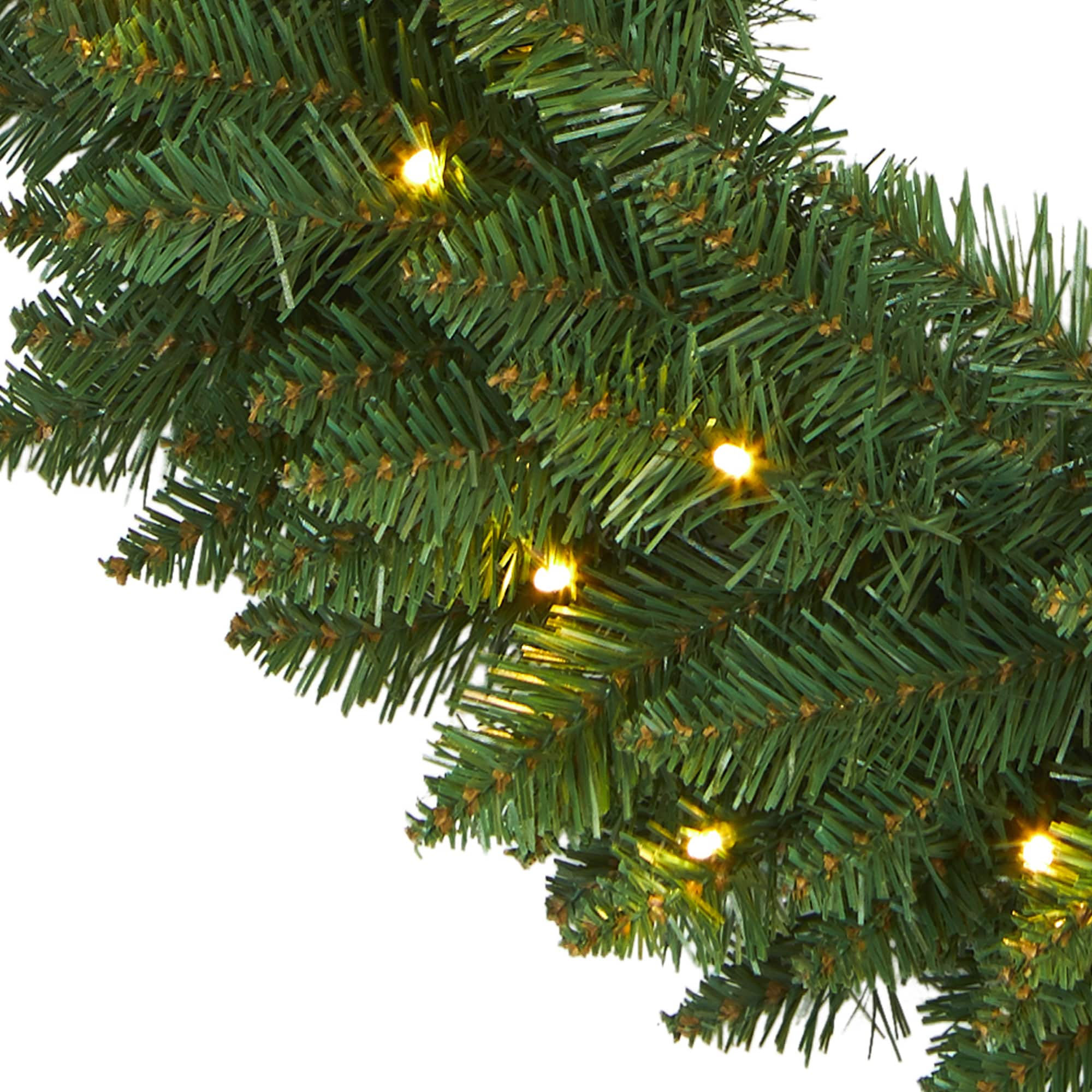 24" LED Green Pine Artificial Christmas Wreath