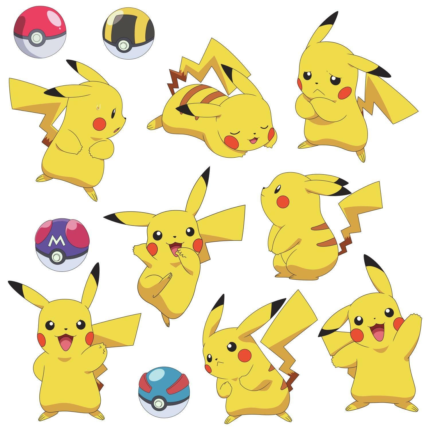 Pokemon Pikachu Peel & Stick Wall Decals