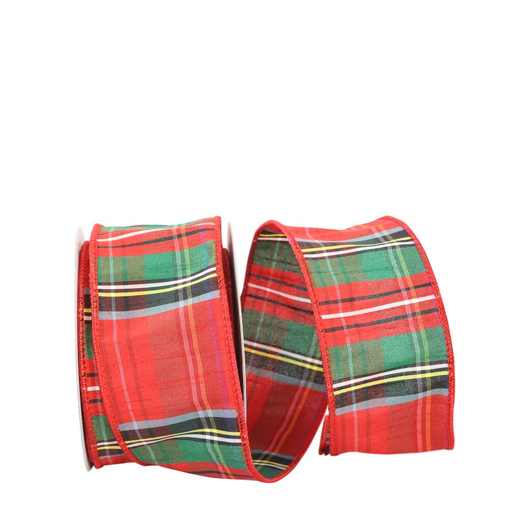 JAM Paper 2.5&#x22; x 10yd. Wired Alford Plaid Ribbon