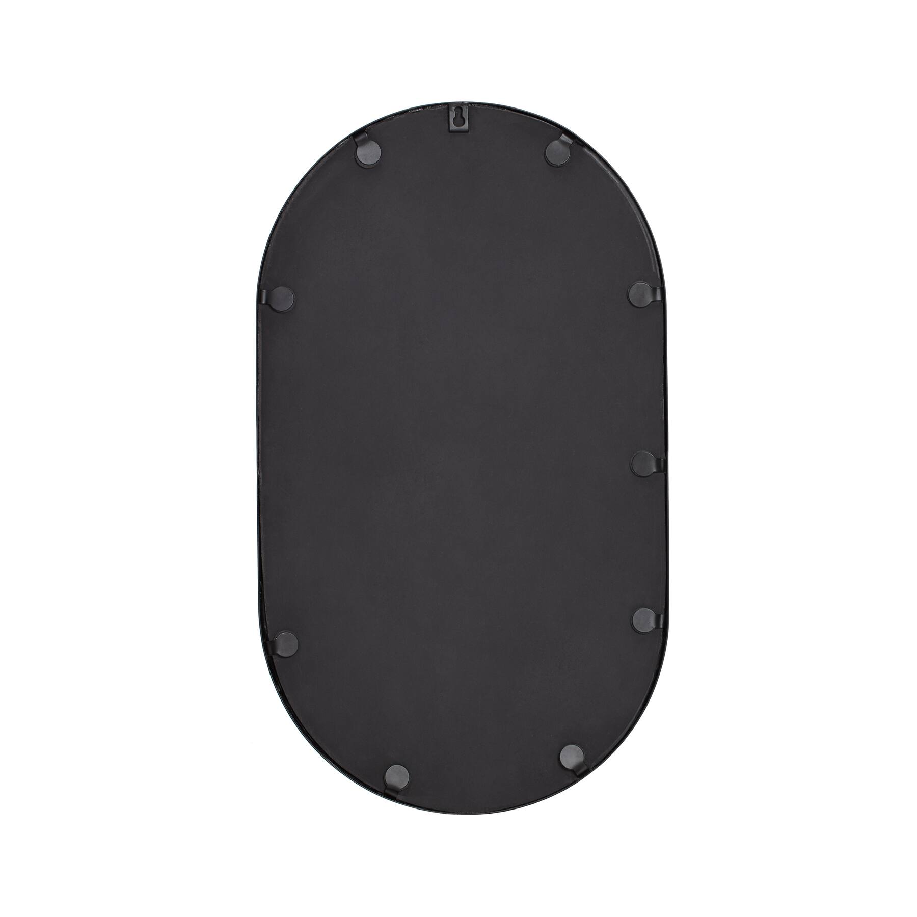 Habitat Pluto 28&#x22; Black Oval Wall Mirror