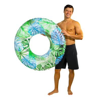 PoolCandy Resort Collection Jumbo Pool Tube With Palm Print | Michaels