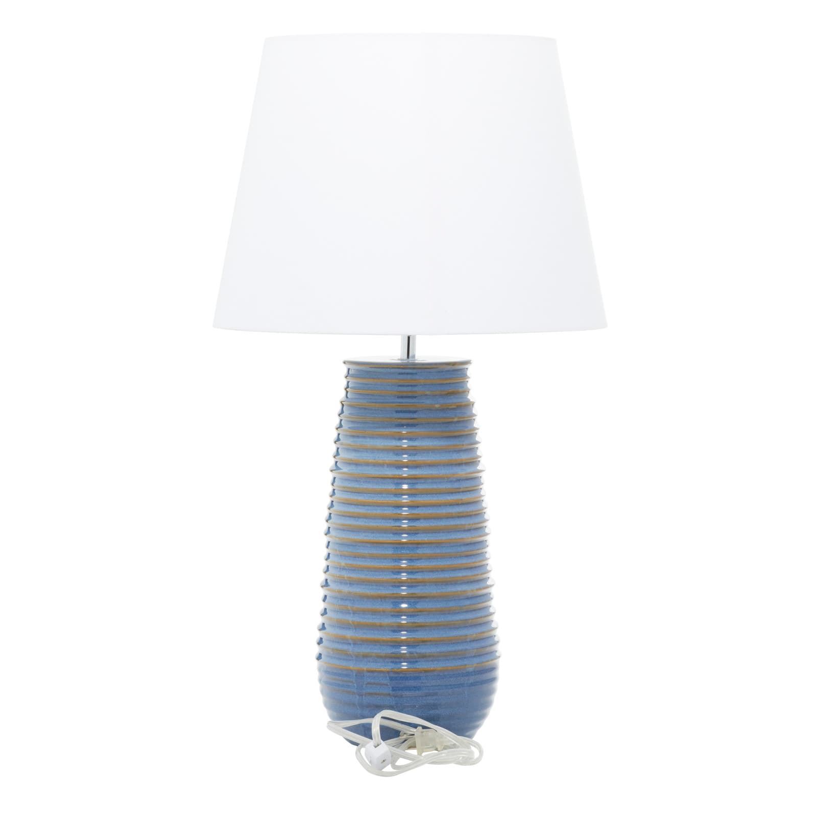 Blue Ceramic Rustic Table Lamp, 28&#x22; x 15&#x22; x 15&#x22;