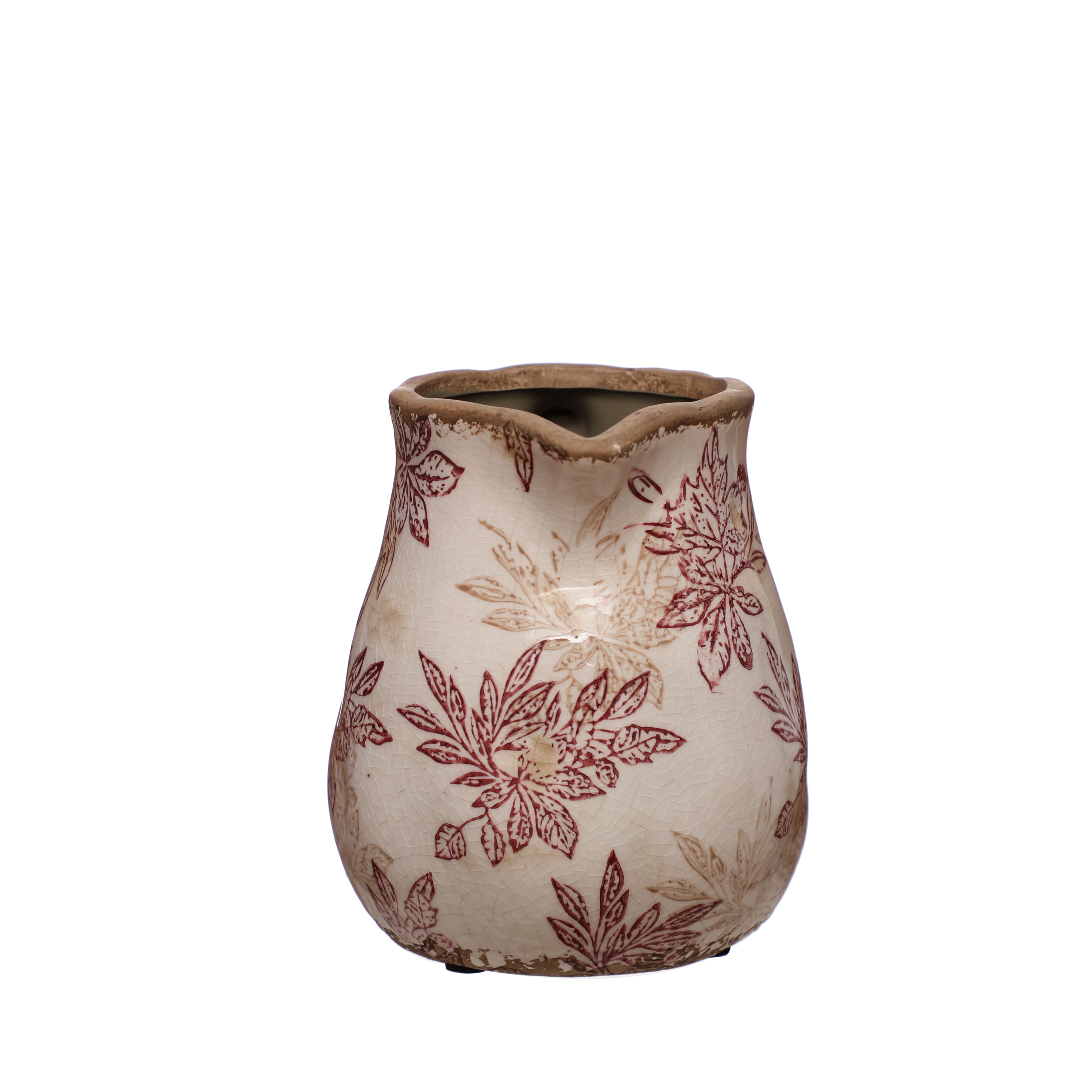 6.25" Floral Crackle Ceramic Pitcher by Ashland®