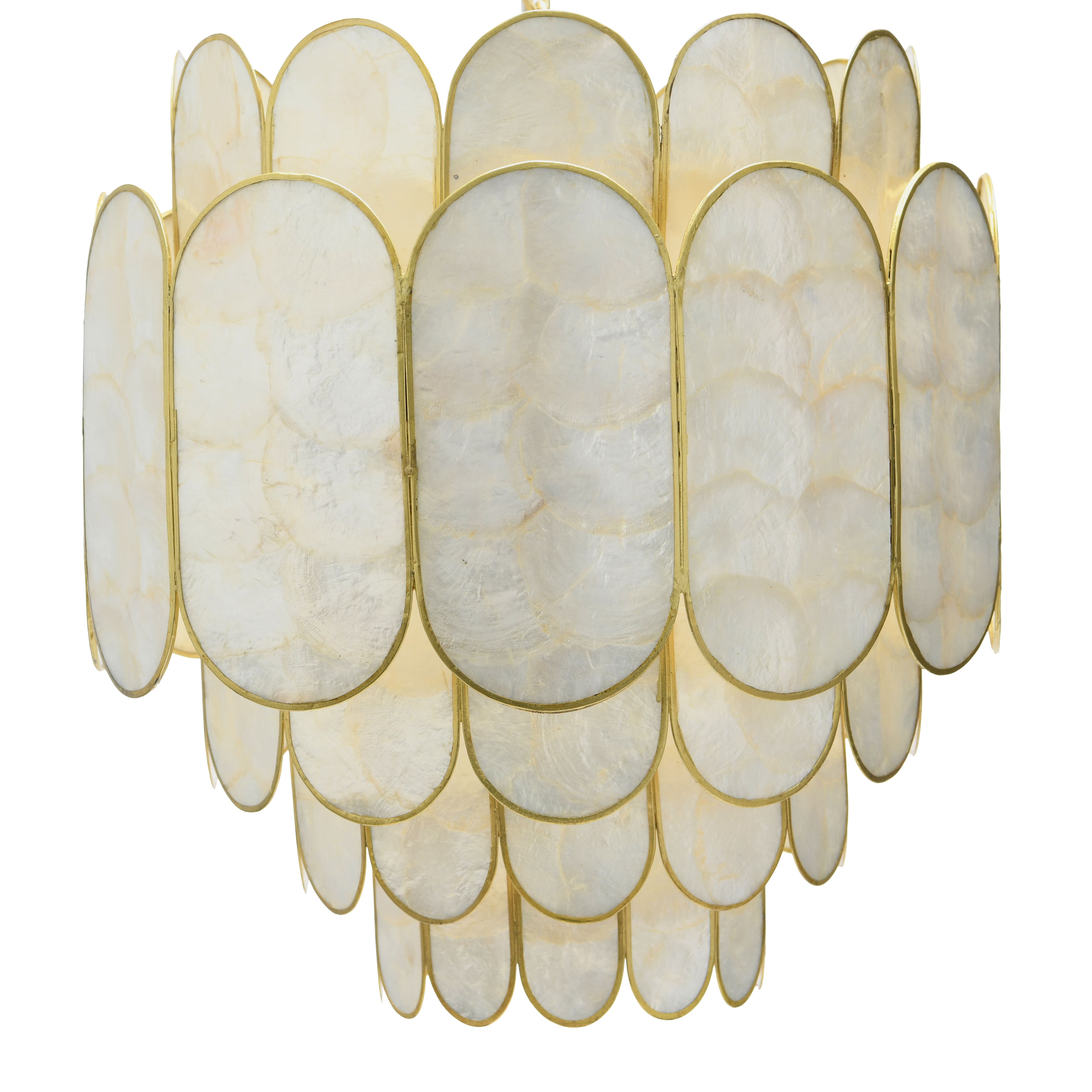 Hello Honey&#xAE; 17.5&#x22; 4-Tier Capiz and Metal Chandelier