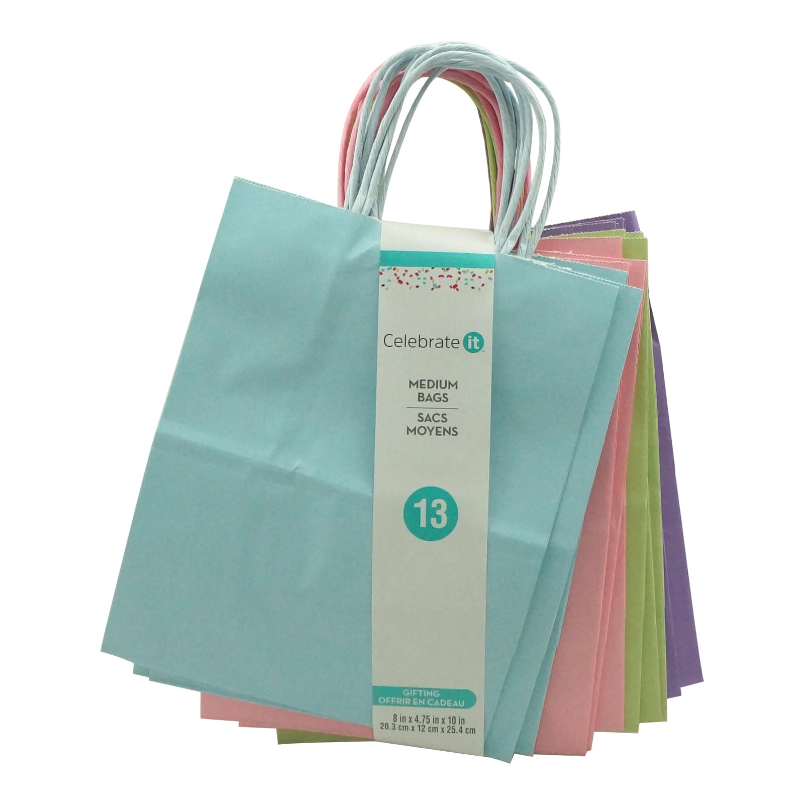 10 Packs: 13 ct. (130 total) Medium Pastel Gifting Bags by Celebrate It&#x2122;