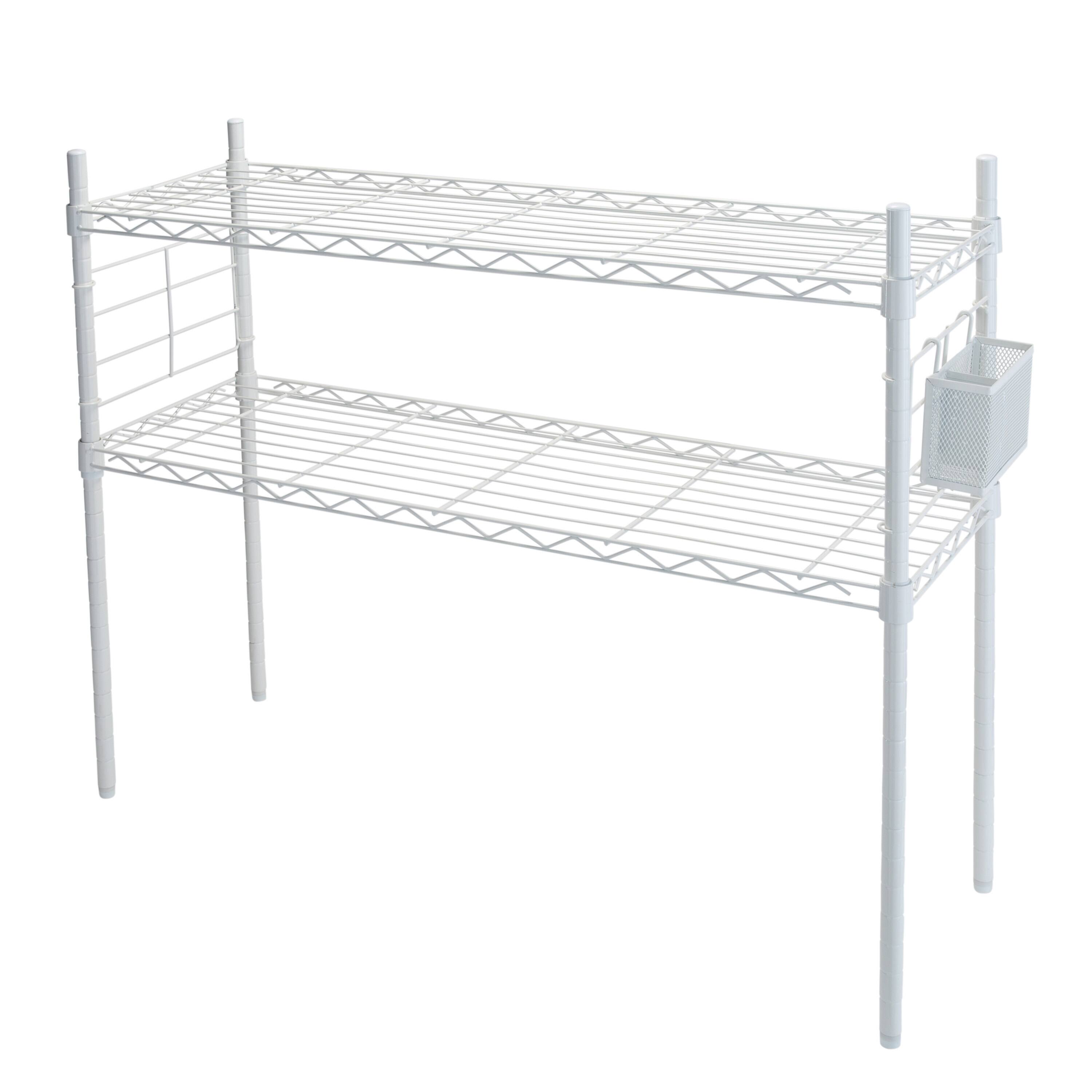 Organize it All White Steel Etagere Adjustable Shelves
