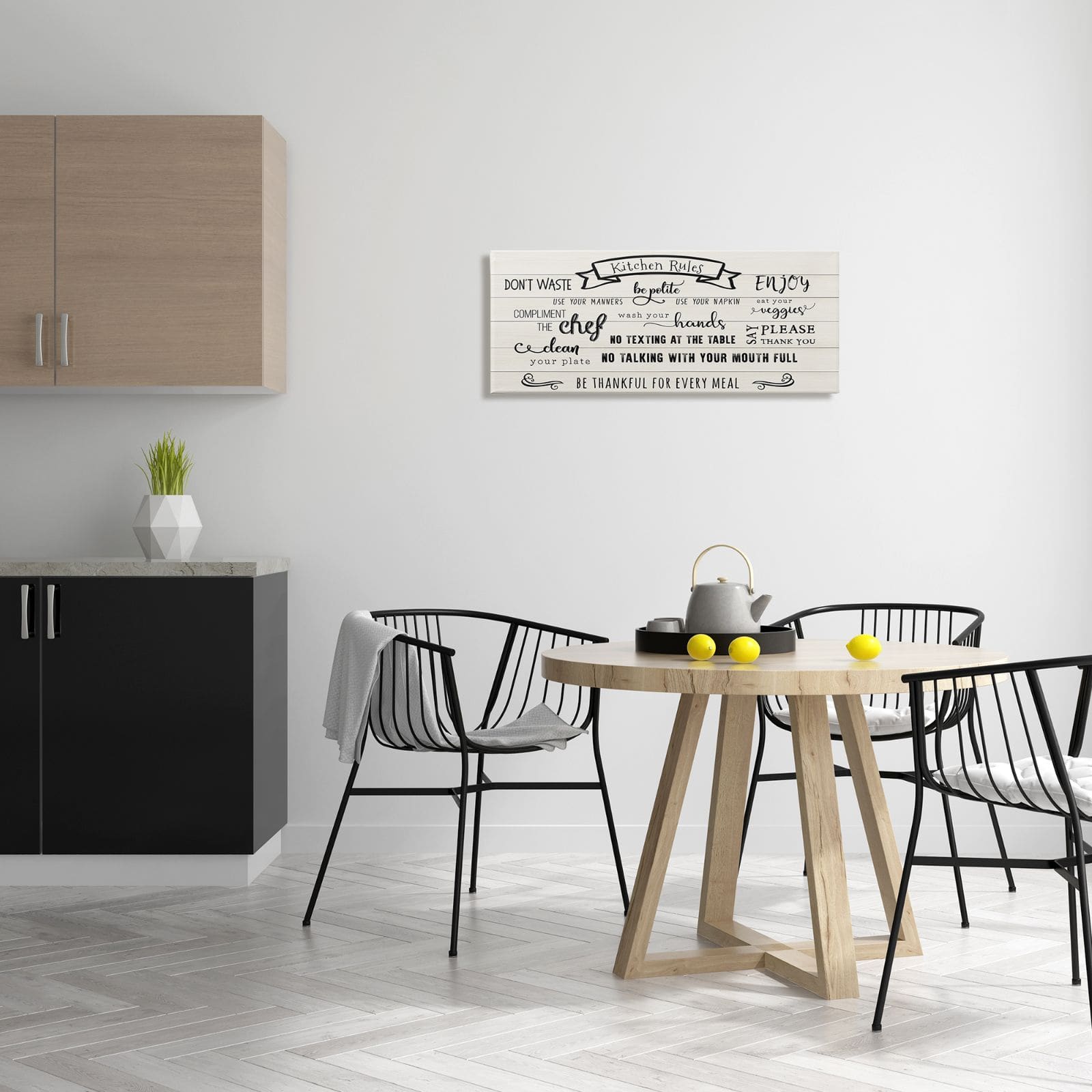 Stupell Industries Kitchen Rules List Family Happiness Motivational Phrases Canvas Wall Art