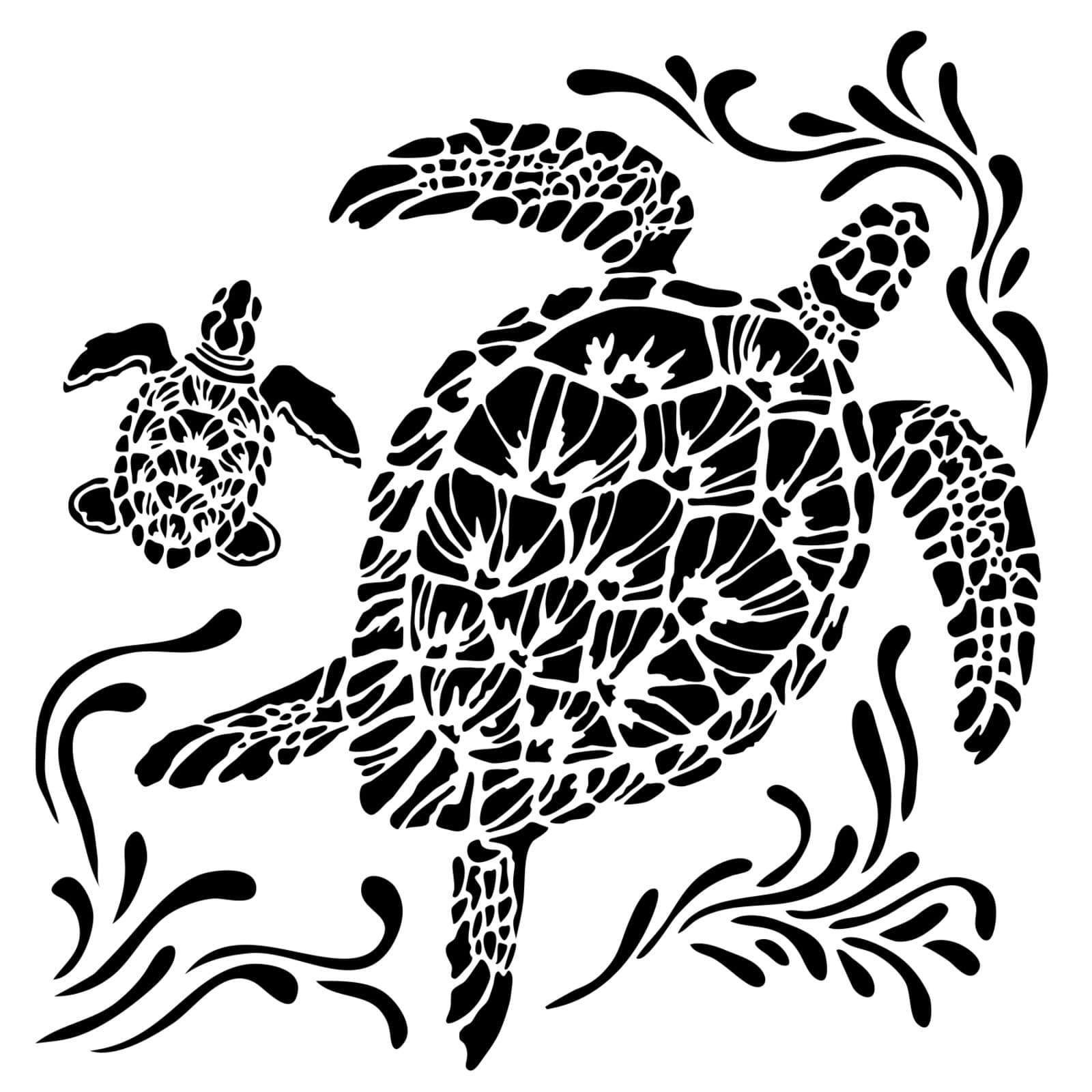 The Crafter&#x27;s Workshop Sea Turtles Stencil, 6&#x22; x 6&#x22;