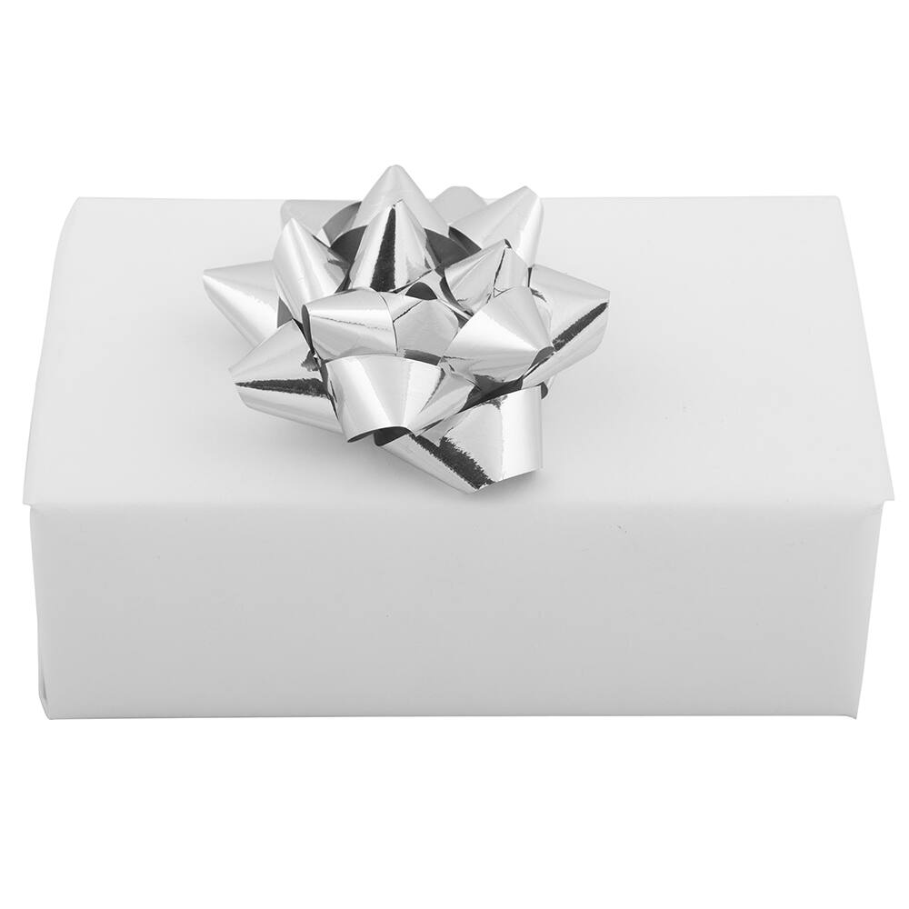 JAM Paper 3.5&#x22; Silver Gift Bow, 12ct.