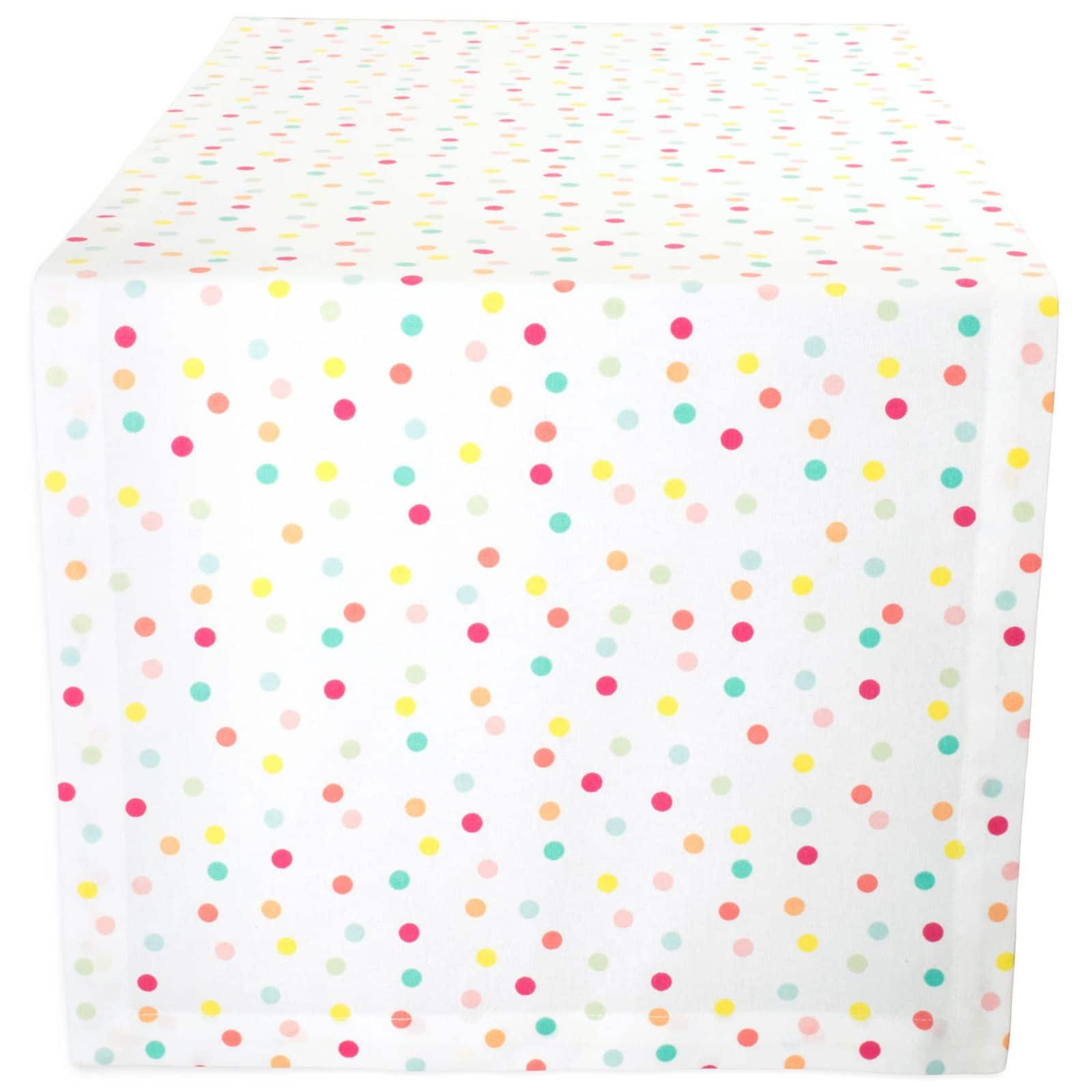 DII® 108" Multicolored Polka Dots Table Runner