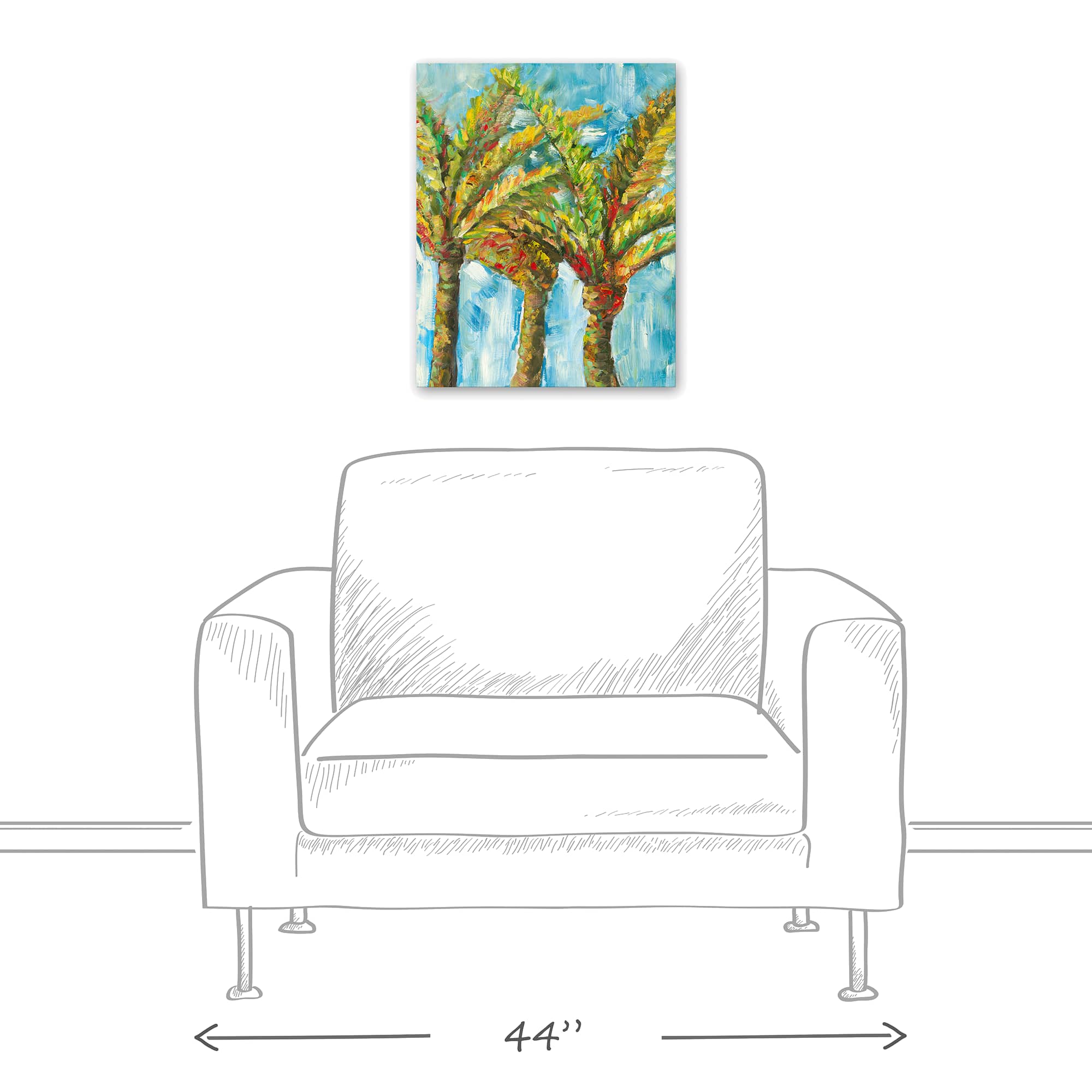 Bright Palms 16" x 20" Canvas Wall Art