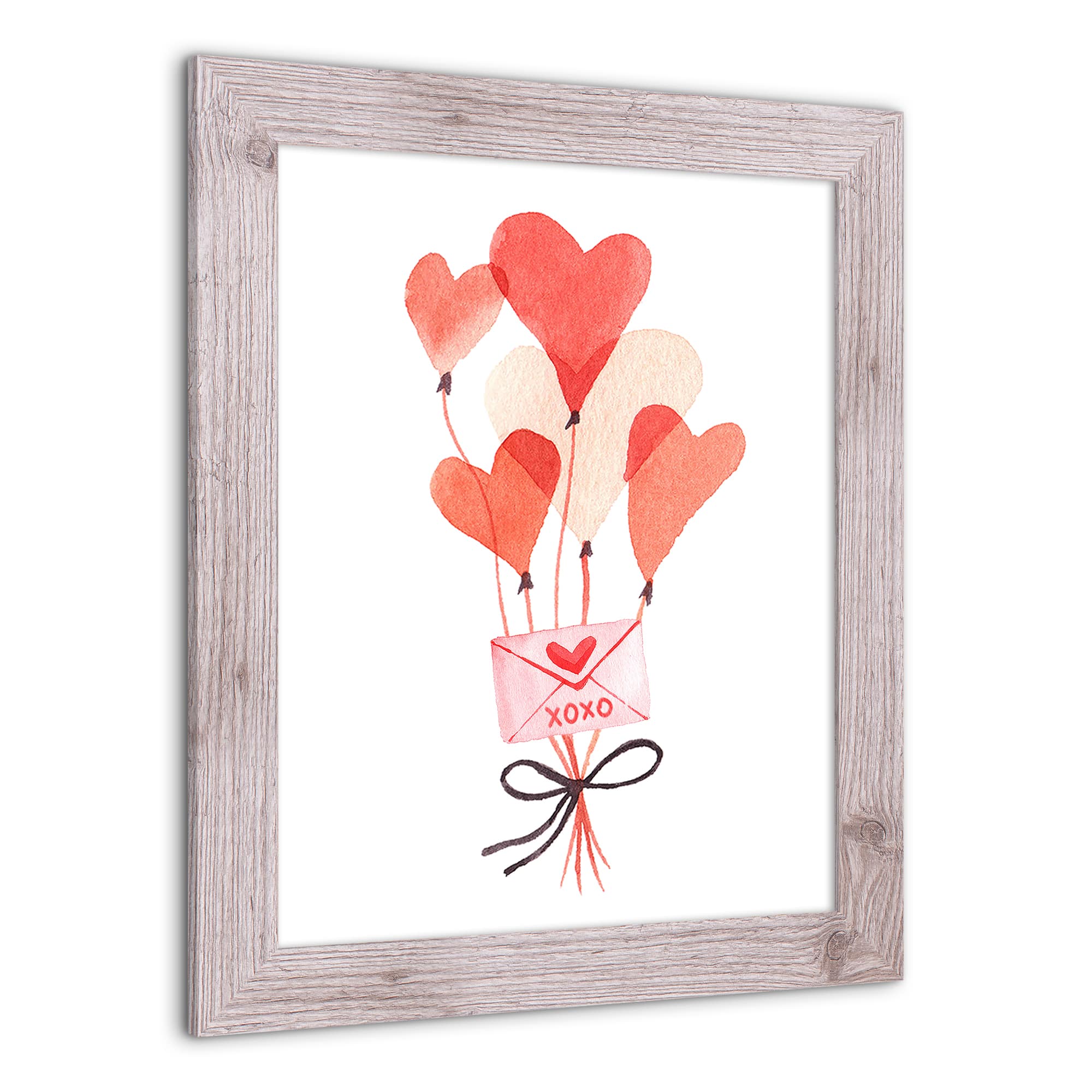 Valentine's Balloon Note Western White Framed Print