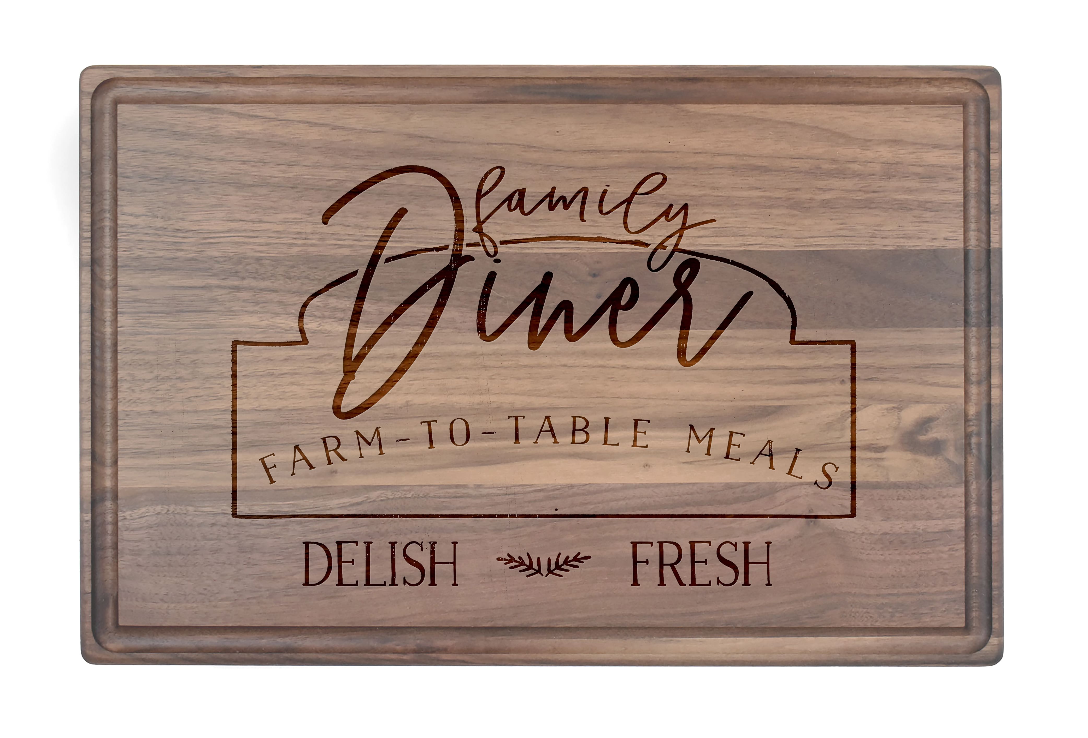Family Diner 17" x 11" Walnut Cutting Board