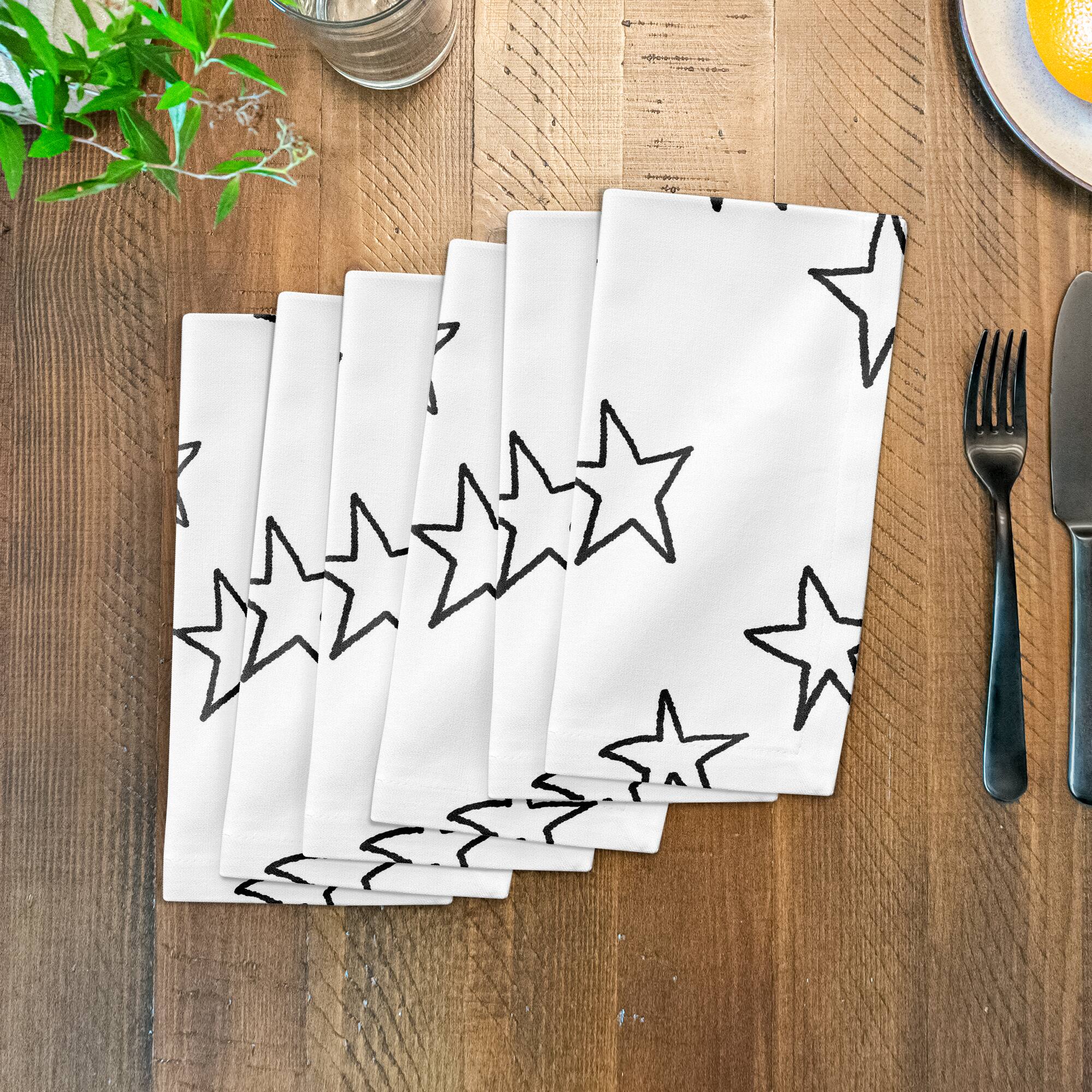 Simple Star Pattern 10" x 10" Cotton Twill Napkin