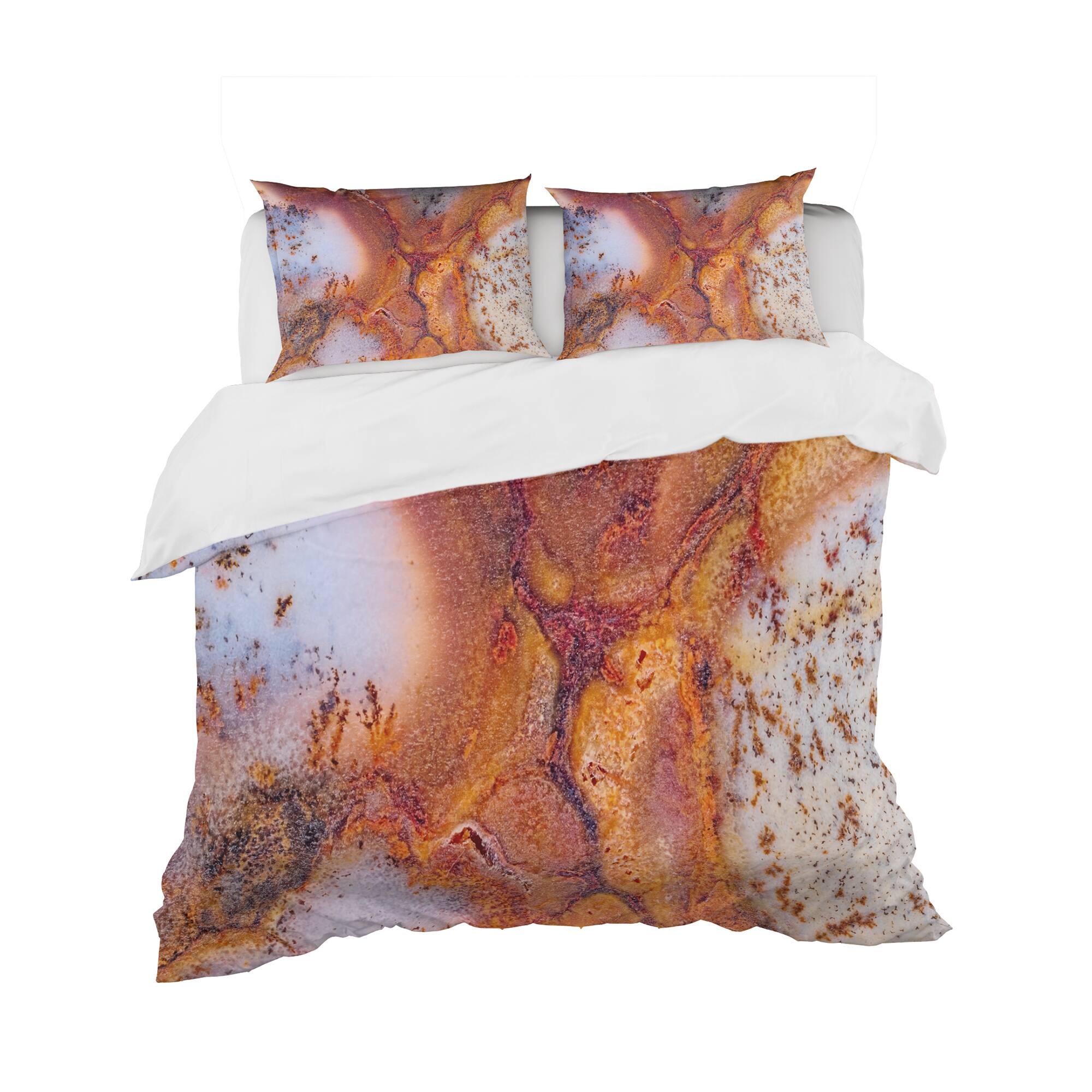 Designart 'Moss Agate with crack' Stone Bedding Set - Duvet Cover & Shams