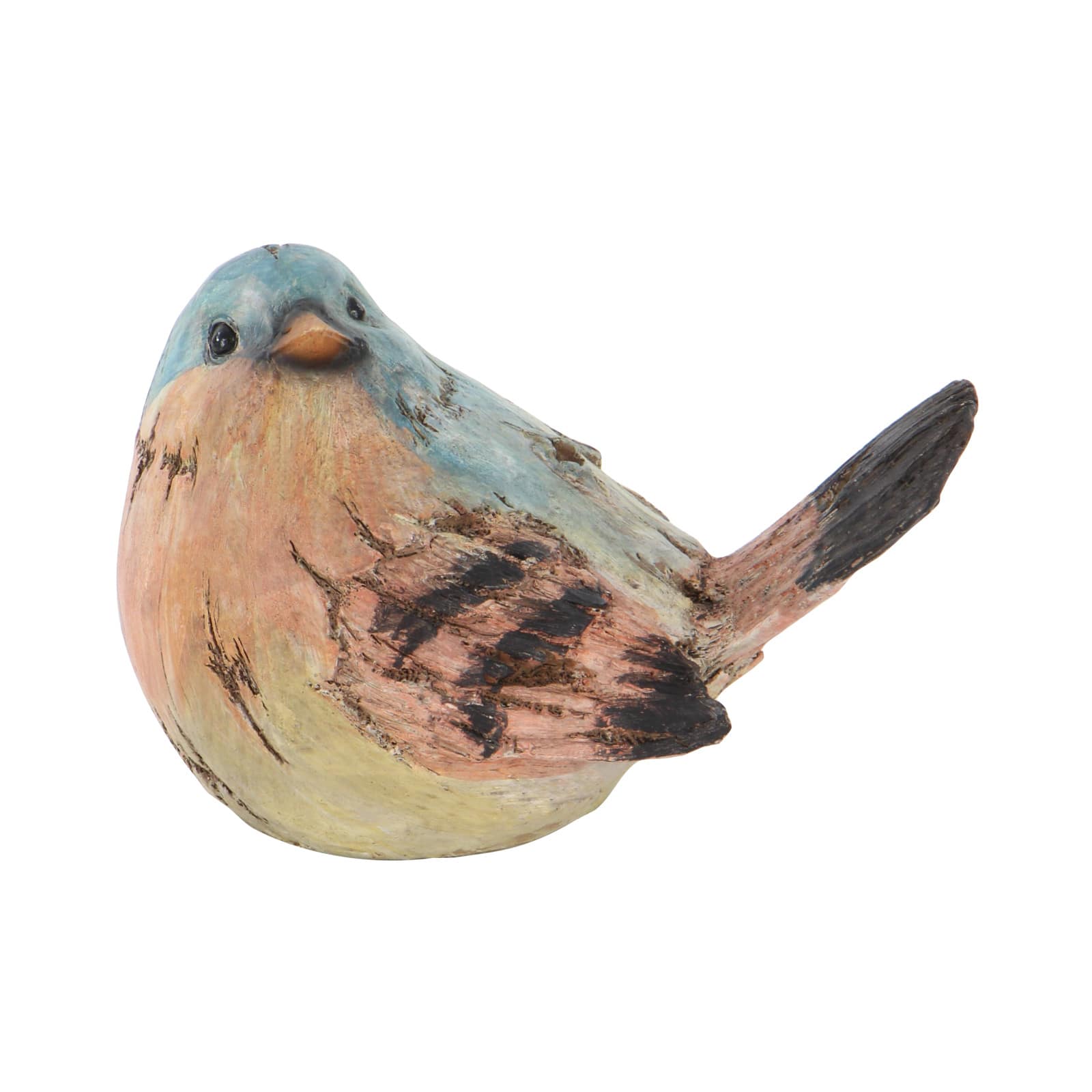 9" Multicolor Rustic Polystone Bird Sculpture Set