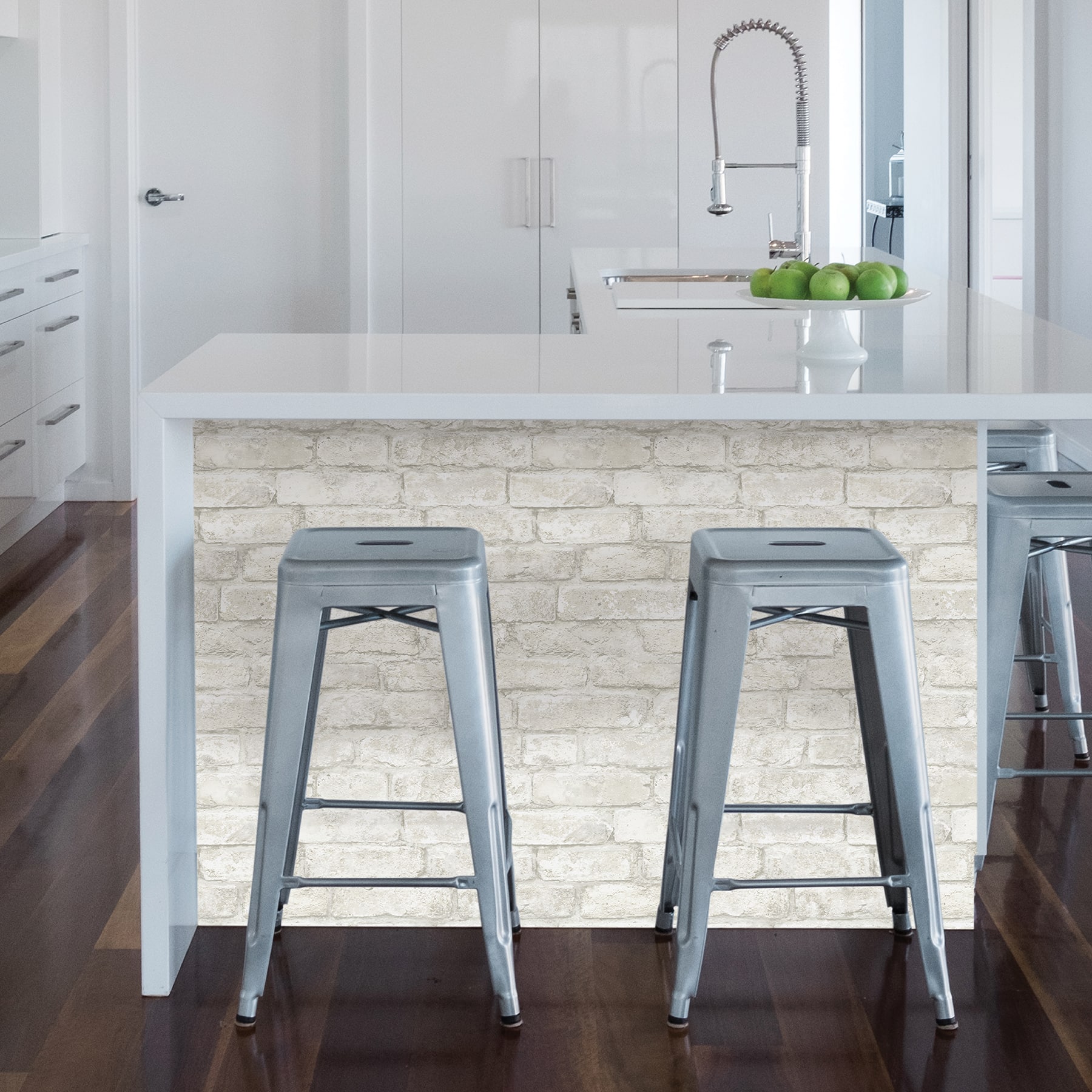 InHome White Denver Brick Peel & Stick Wallpaper