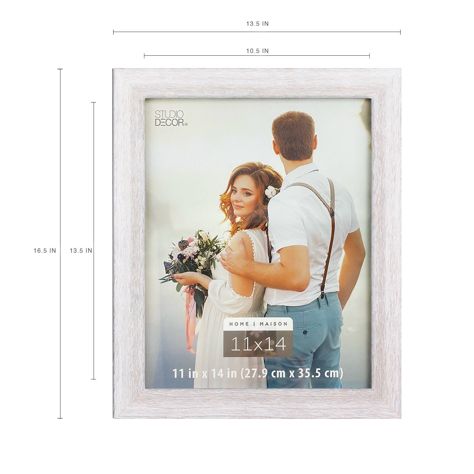 Wide Distressed White Tabletop Frame, Sold by at Home