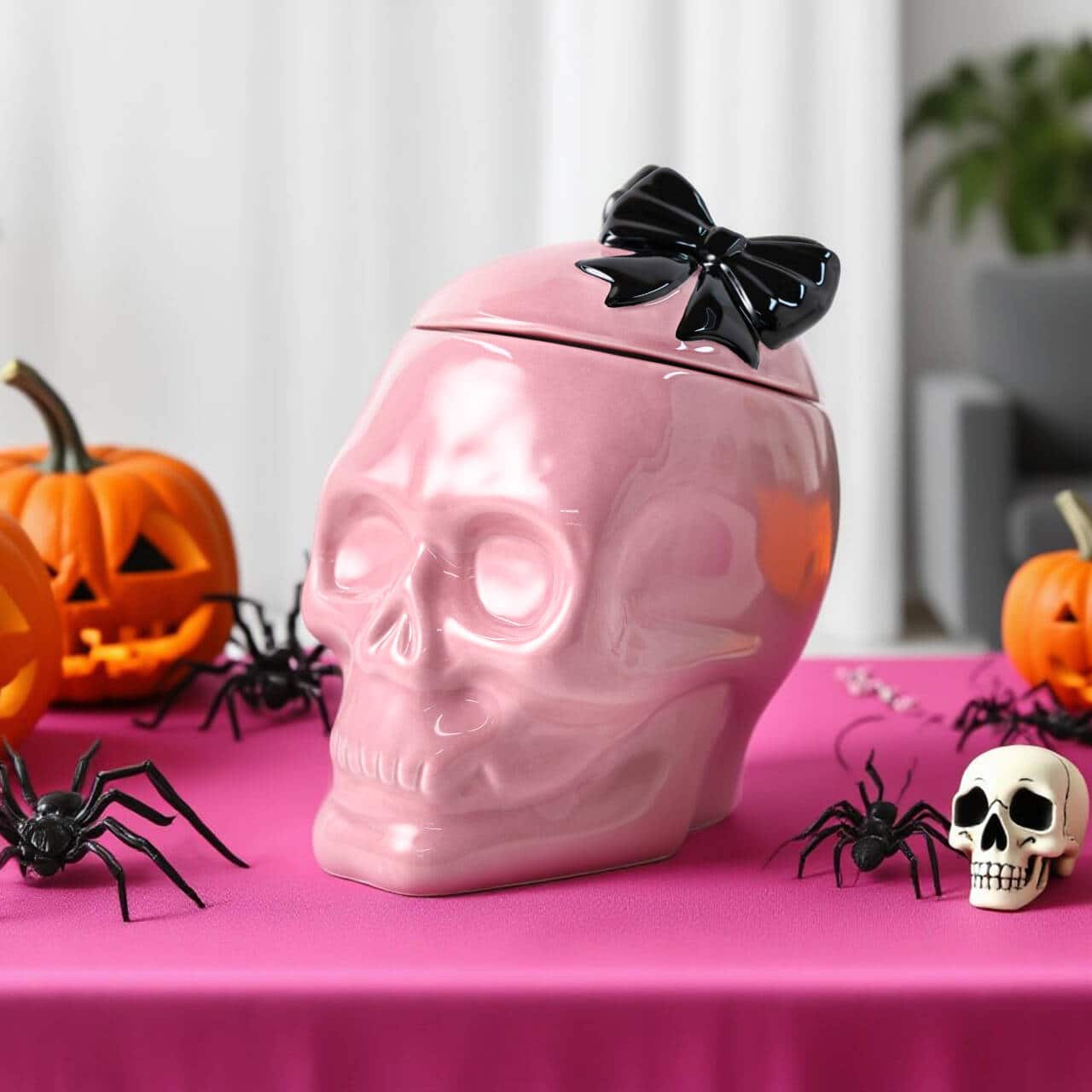 8&#x22; Pink Skeleton Ceramic Cookie Jar by Ashland&#xAE;