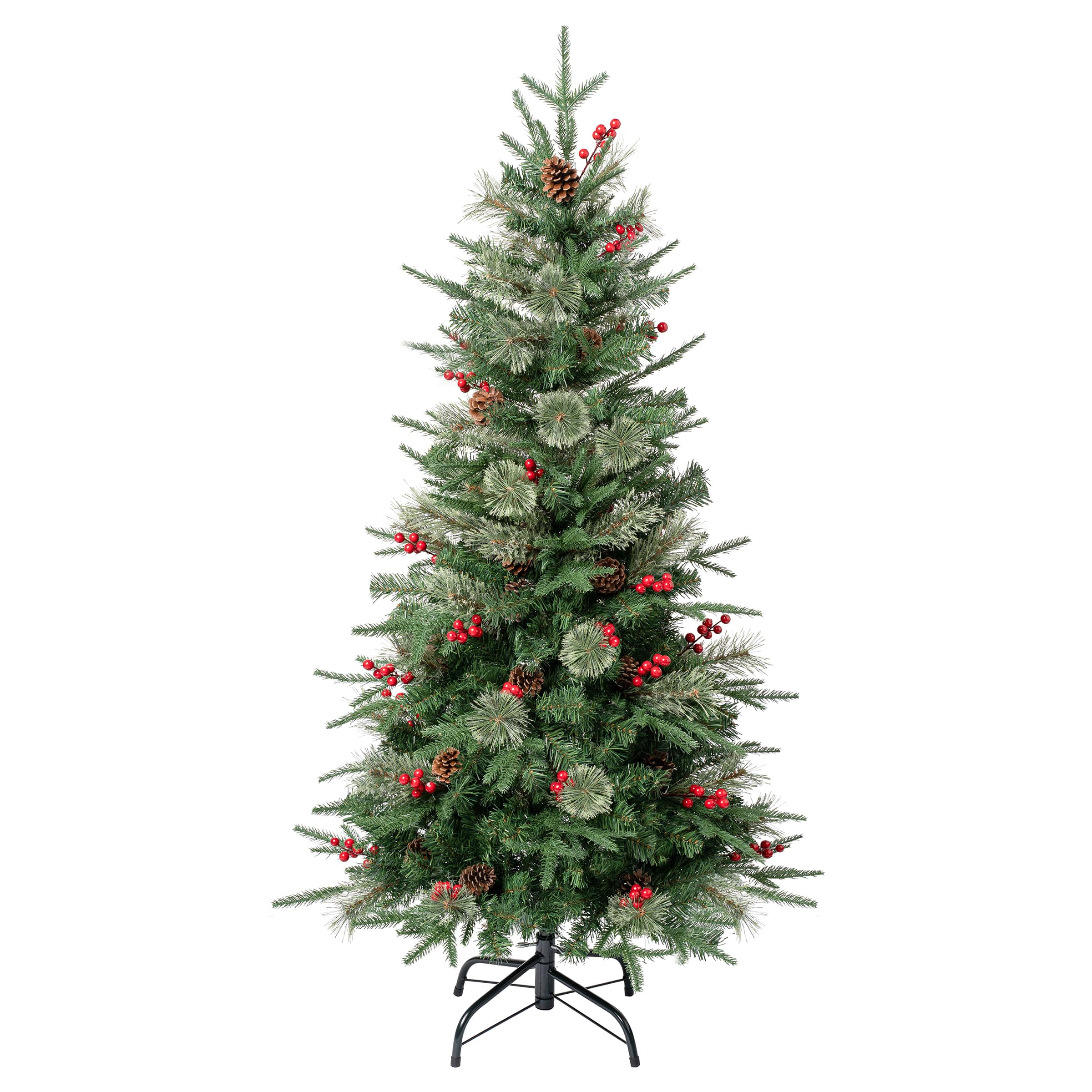 4.5ft. Unlit Virginia Pine with Berries & Pinecones Artificial Christmas Tree